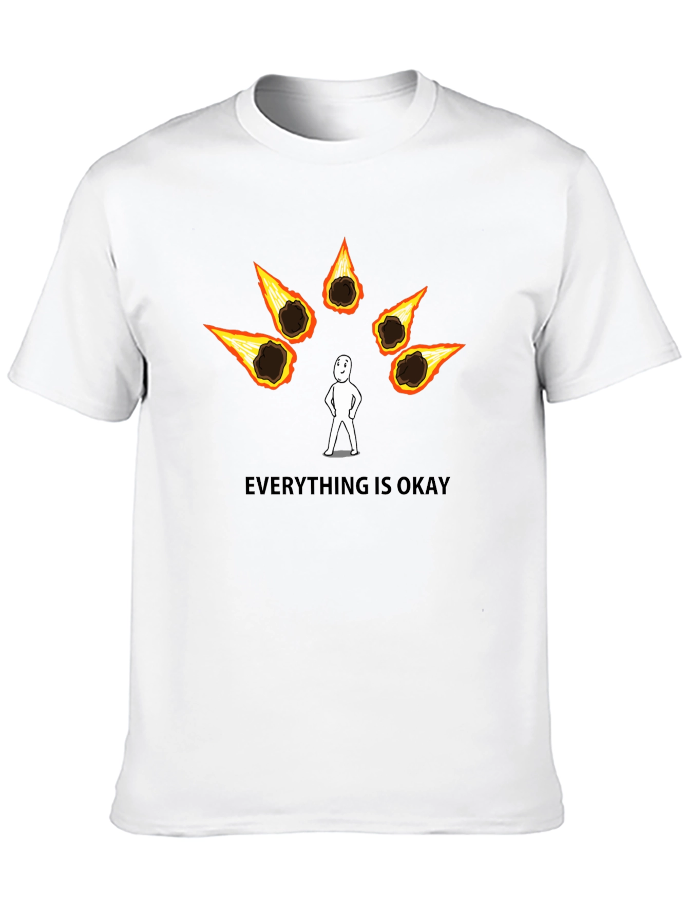 Black Everything Is Okay T-Shirt - Funny Meteor Meme Tee view 10