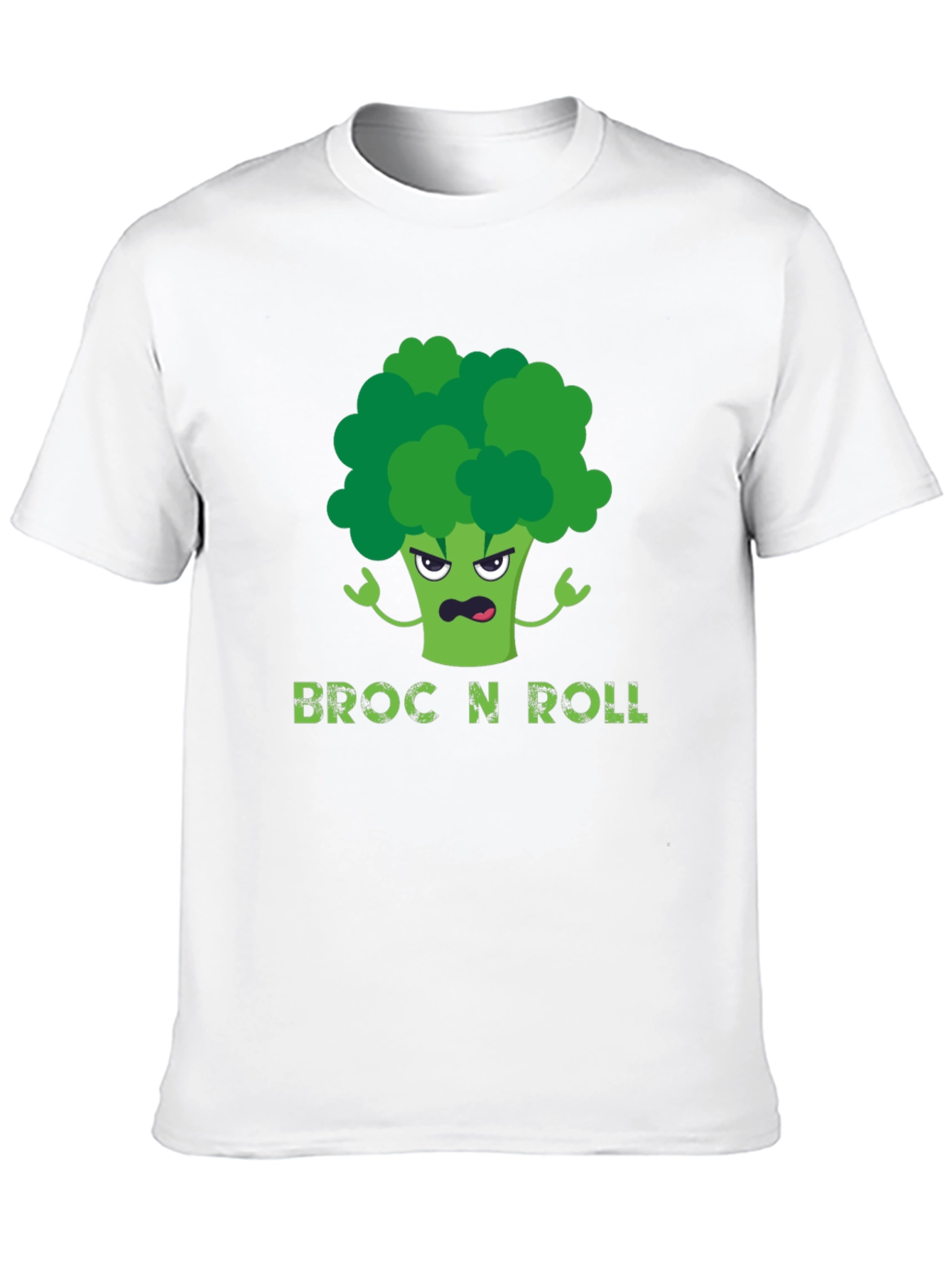 Black Broc N Roll T-Shirt - Funny Broccoli Graphic Tee view 10