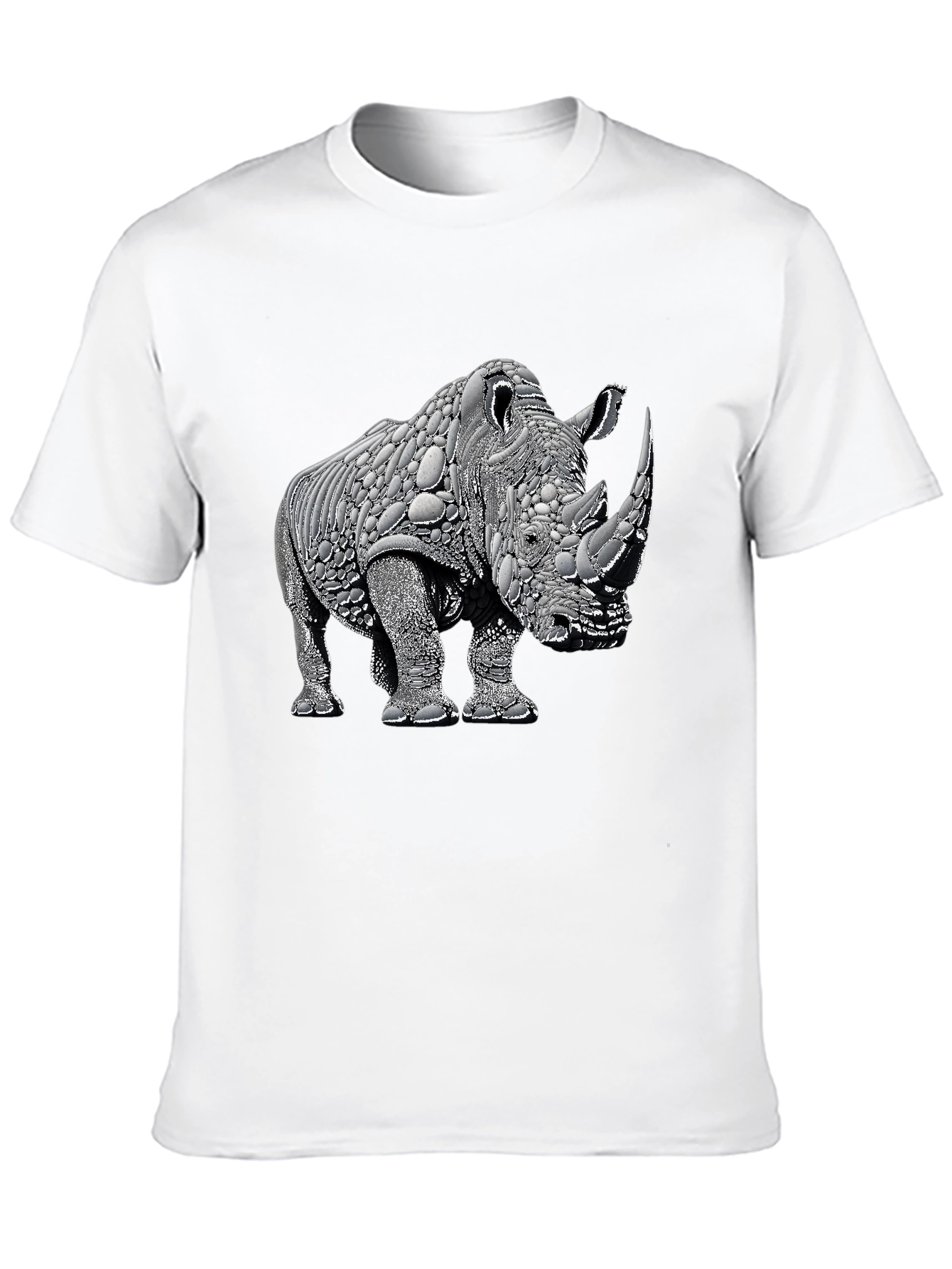 Black Rhinoceros Graphic Tee - Black Cotton view 10