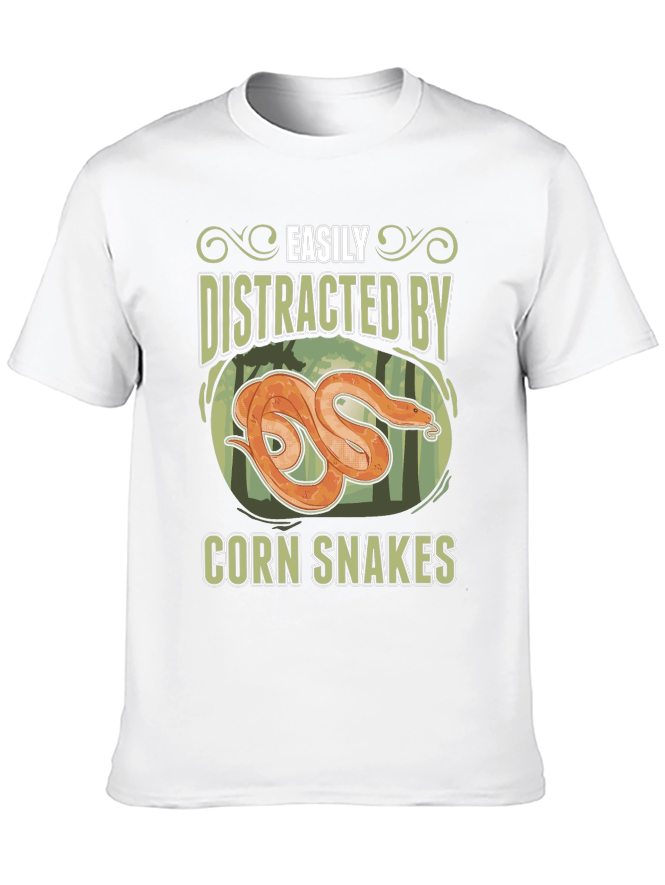 Black Easily Distracted By Corn Snakes Graphic T-Shirt view 10