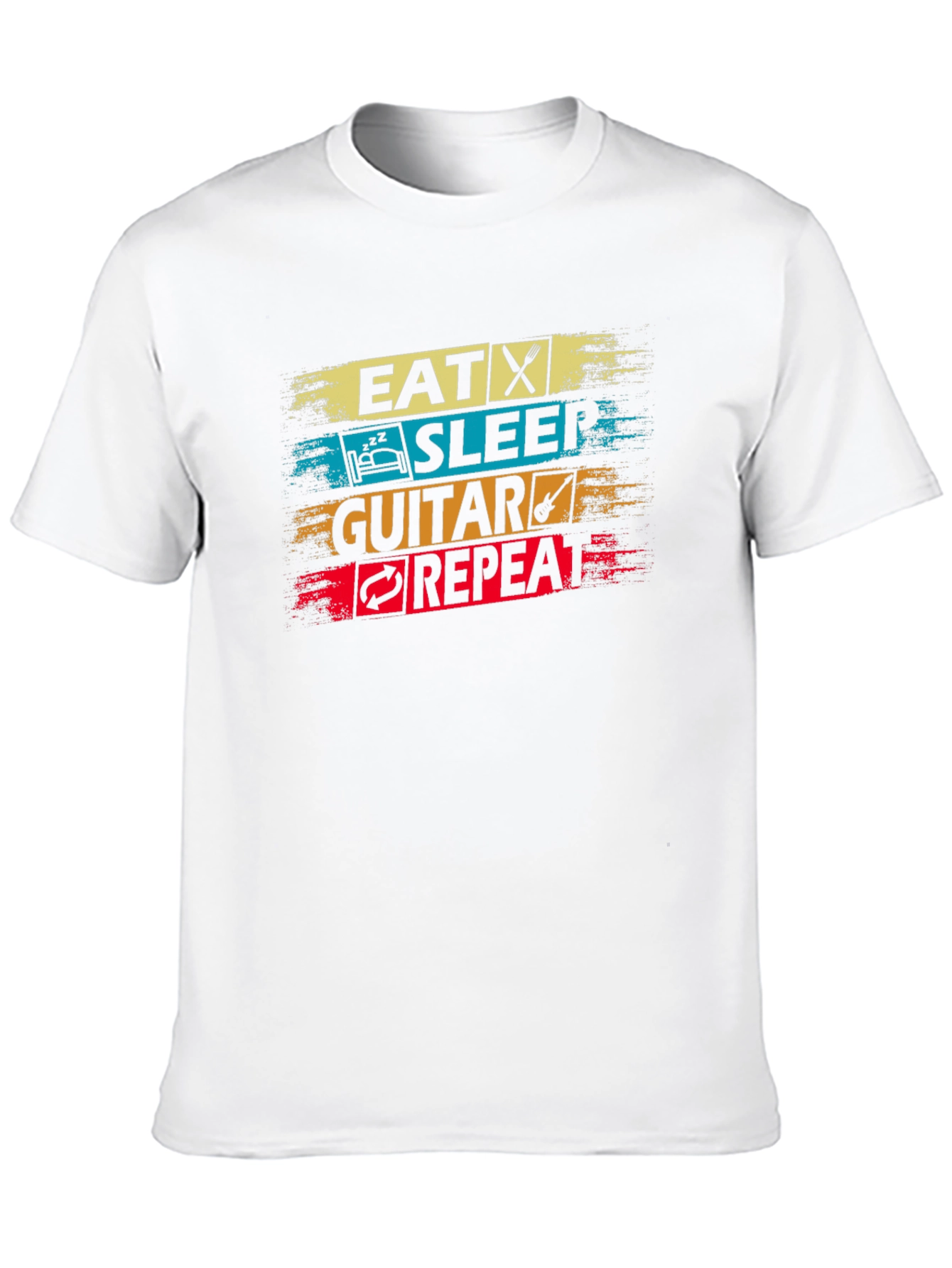 Black Eat Sleep Guitar Repeat Black T-Shirt view 10