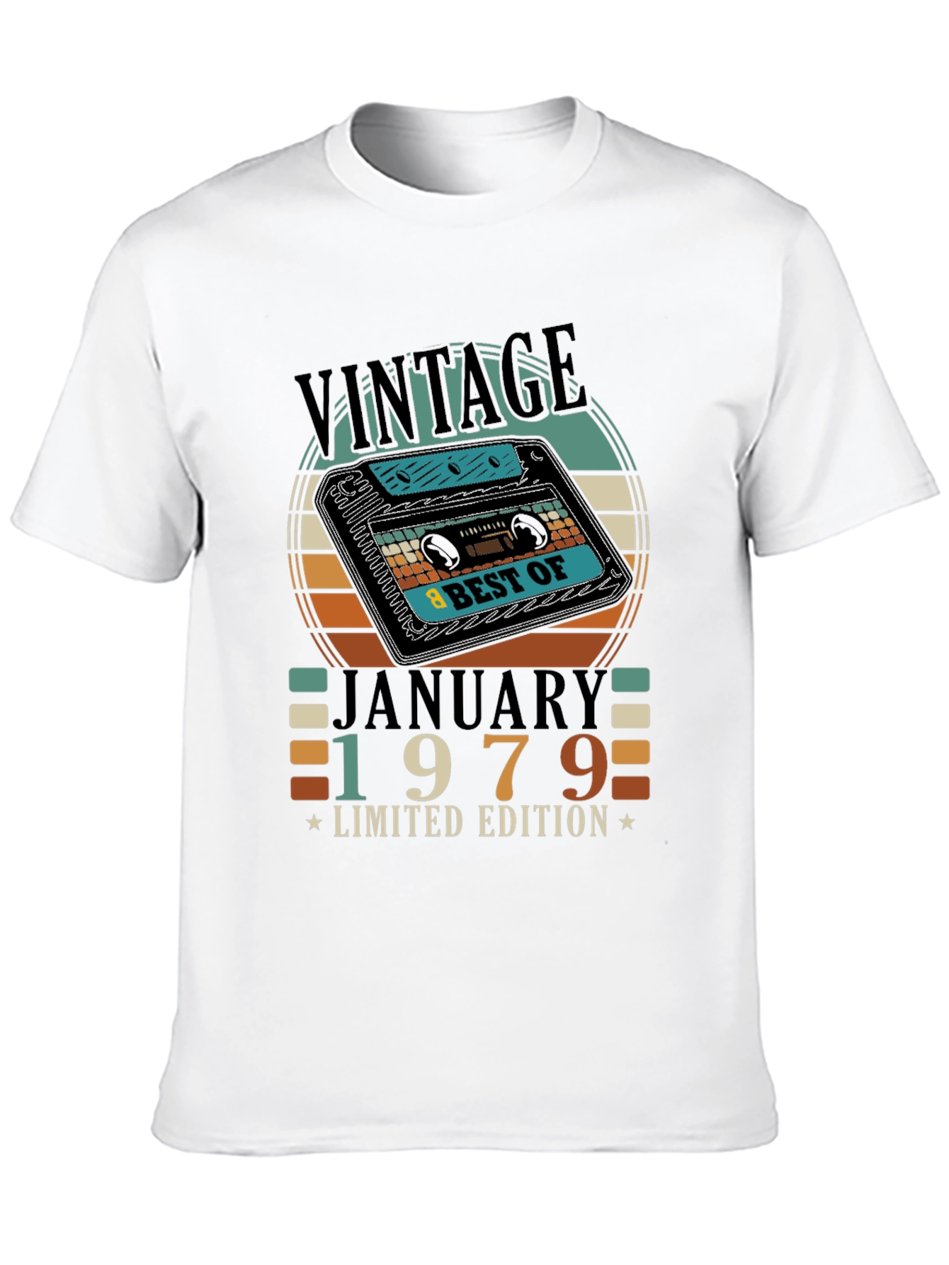Black Vintage January 1979 Limited Edition Cassette T-Shirt view 10