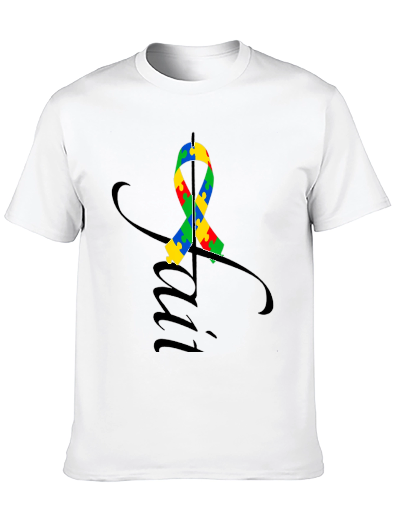 Black Autism Awareness Ribbon T-Shirt view 10
