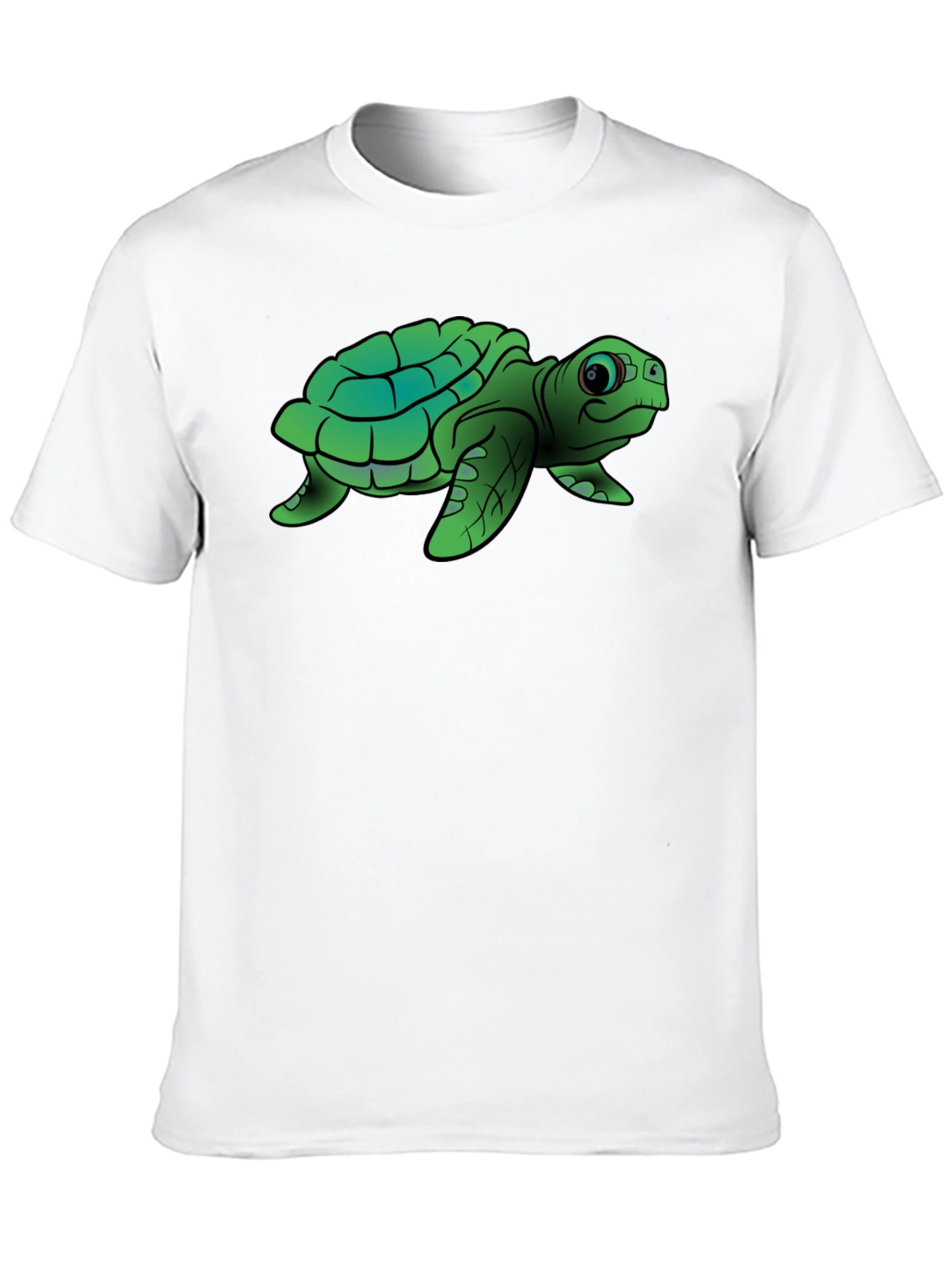Black Cute Turtle Graphic Tee - Black Cotton T-Shirt view 10