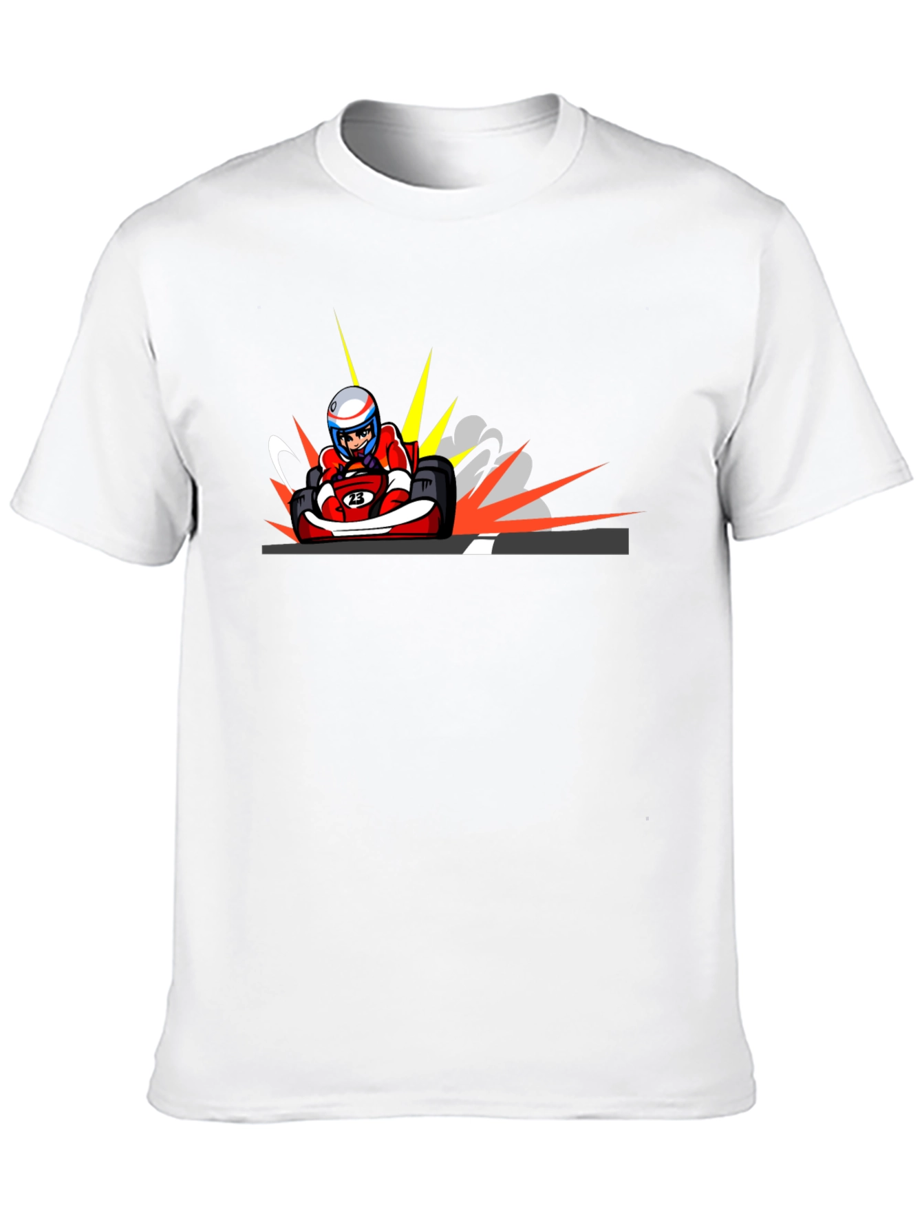Black Cartoon Kart Racing T-Shirt view 10