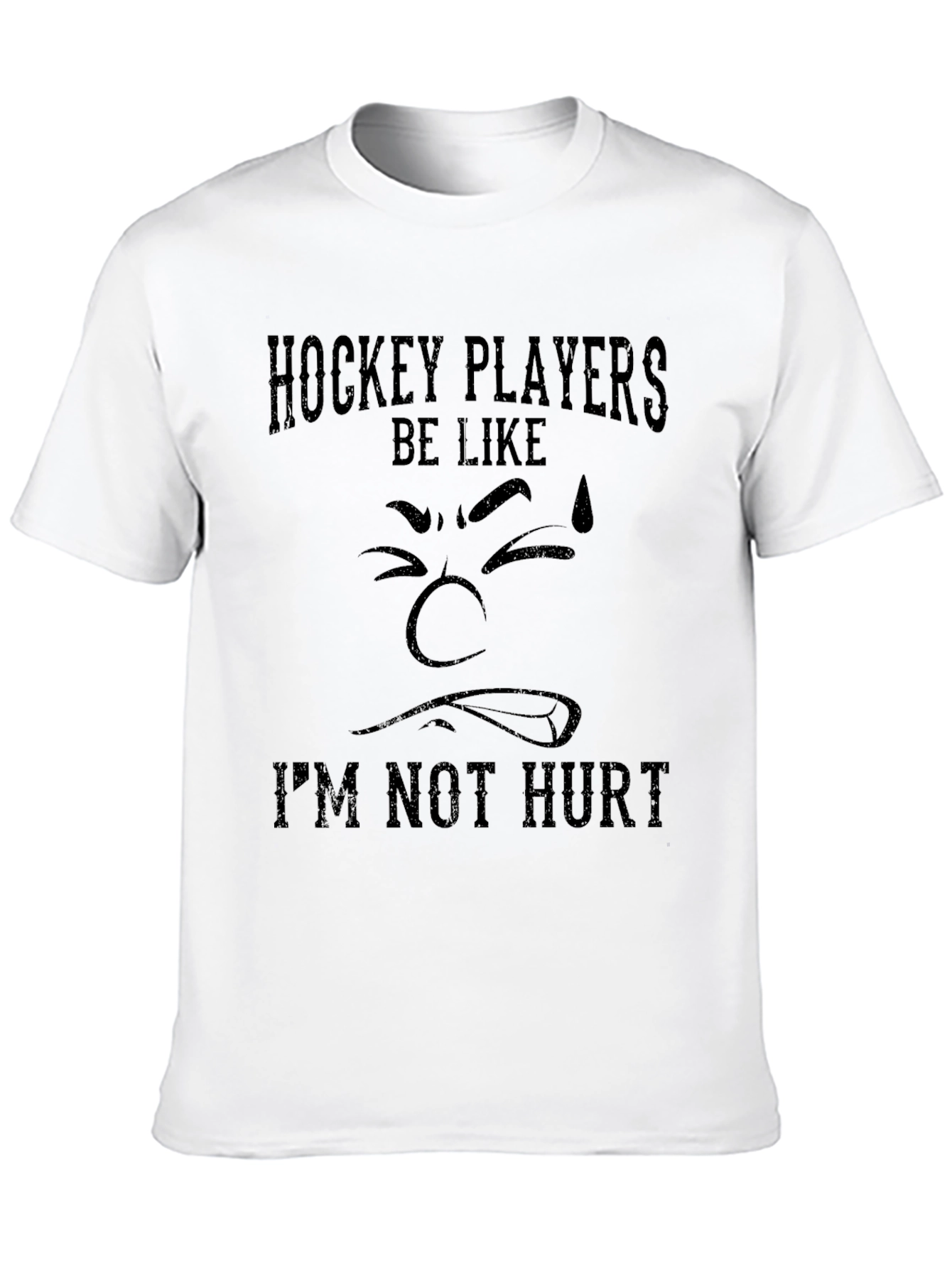 Black Hockey Player Graphic Tee - I'm Not Hurt Funny T-Shirt view 10