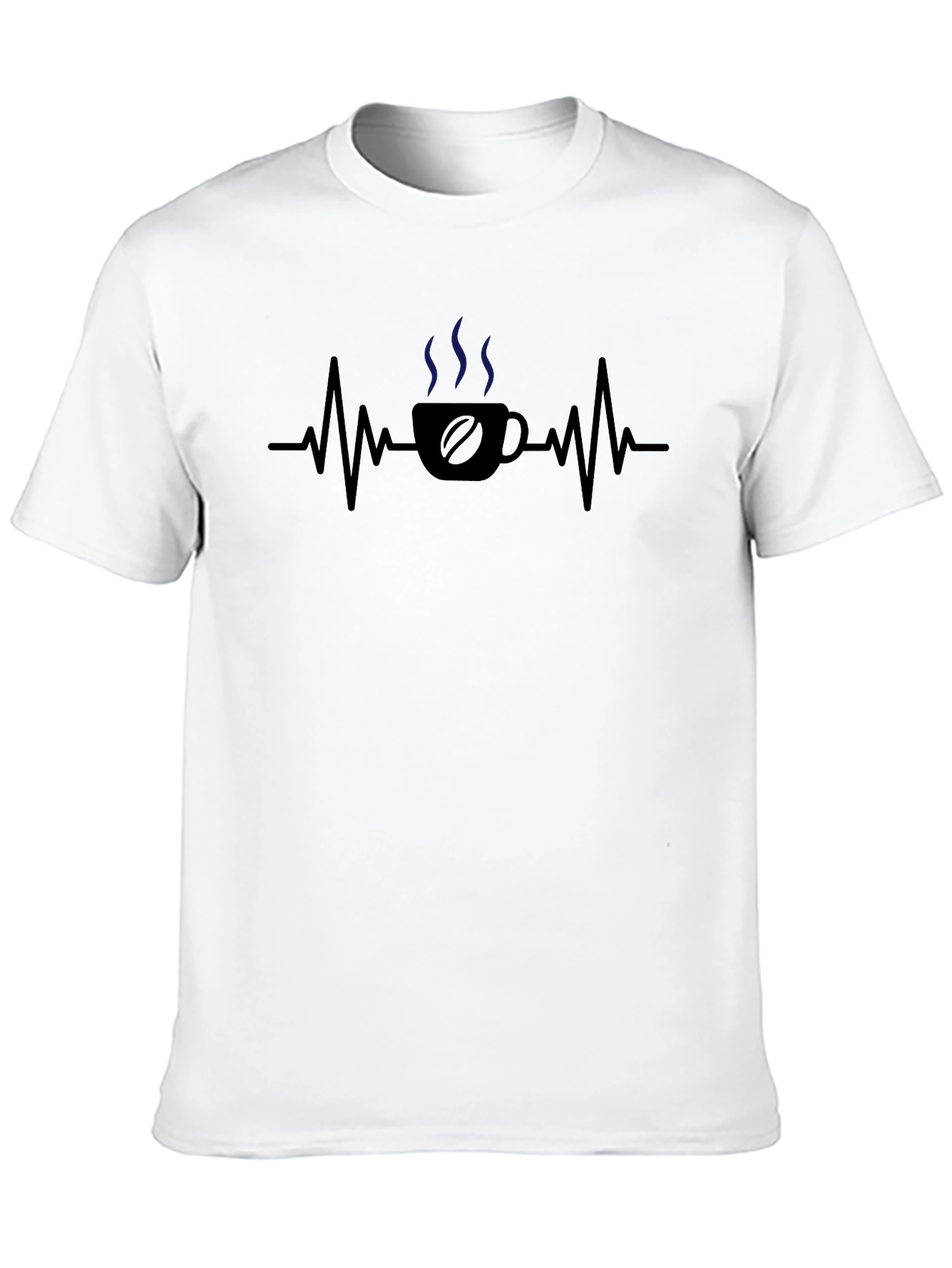 Black Coffee Heartbeat T-Shirt - Caffeine Lover Tee view 10