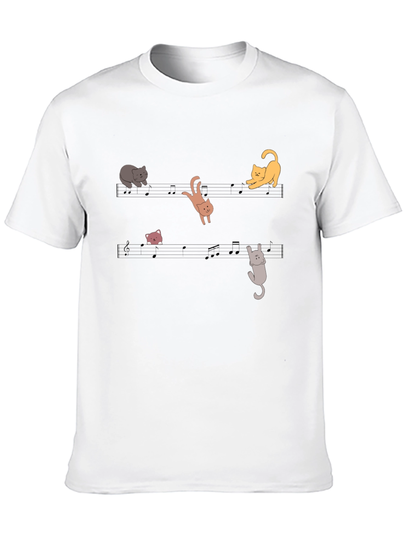 Black Musical Cats T-Shirt - Black Cotton Tee view 10