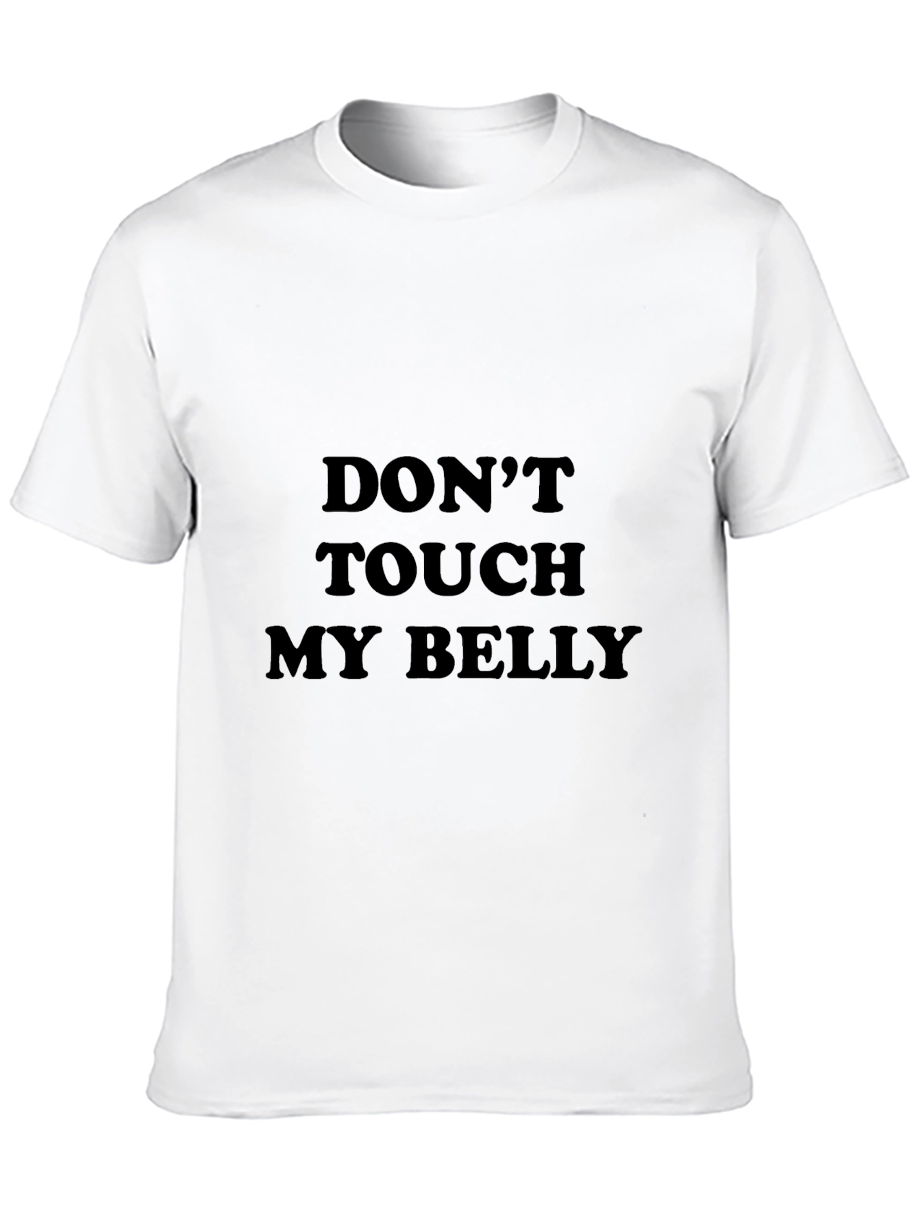 Black Don't Touch My Belly Graphic Tee - Black Cotton T-Shirt view 10