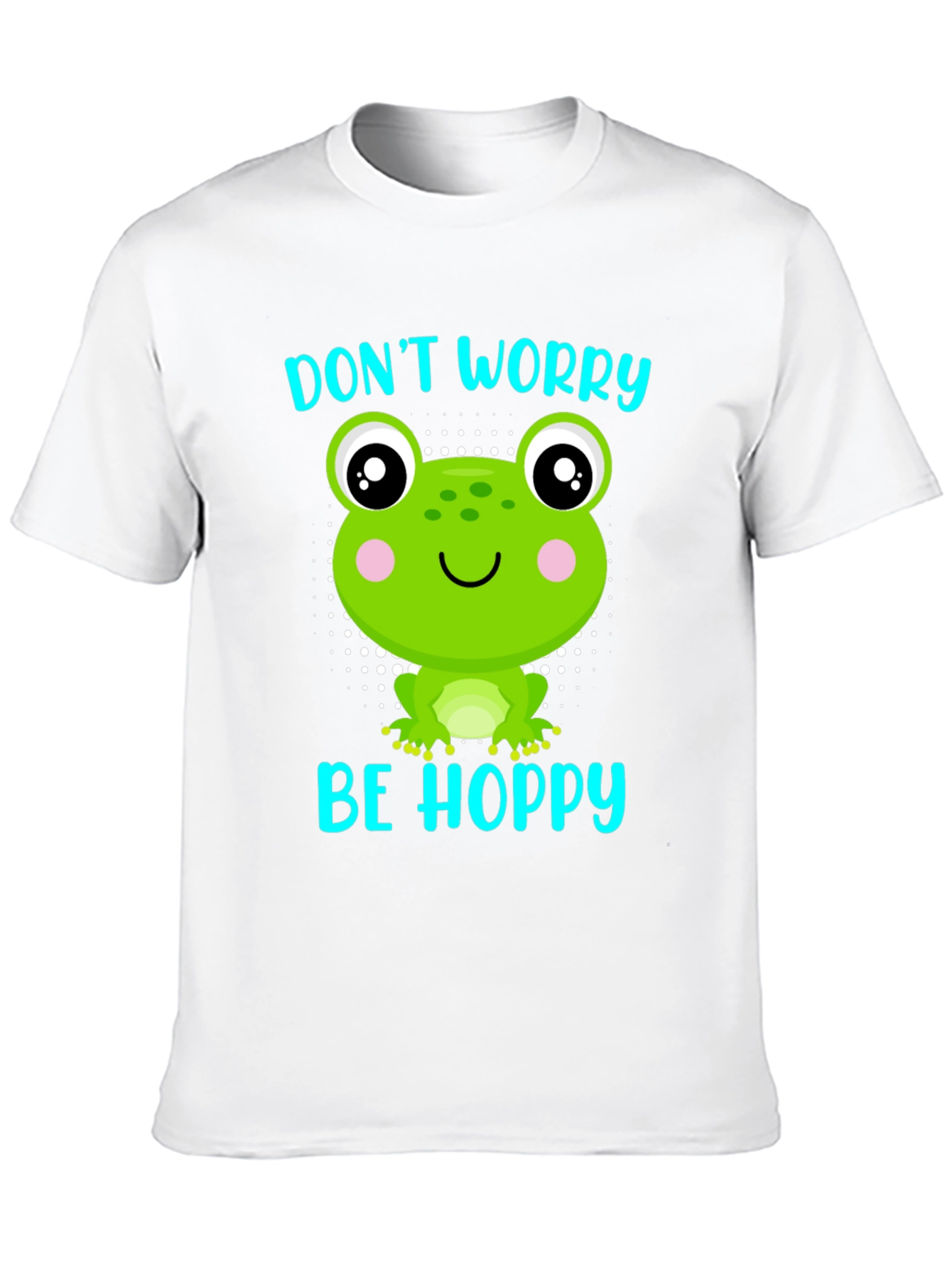 Black Don't Worry Be Hoppy Frog Graphic T-Shirt view 10