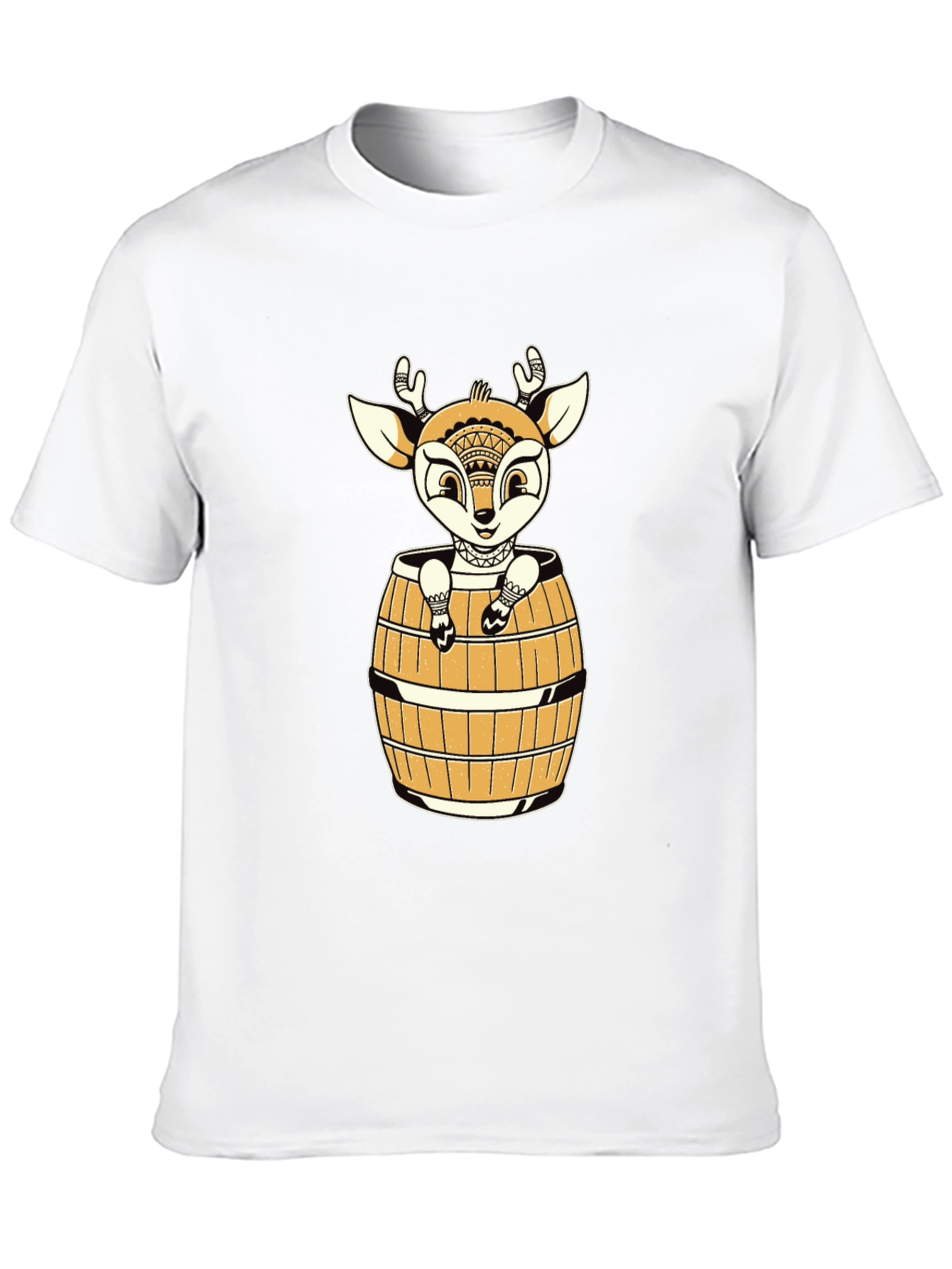 Black Deer in Barrel Graphic Tee - Black view 10