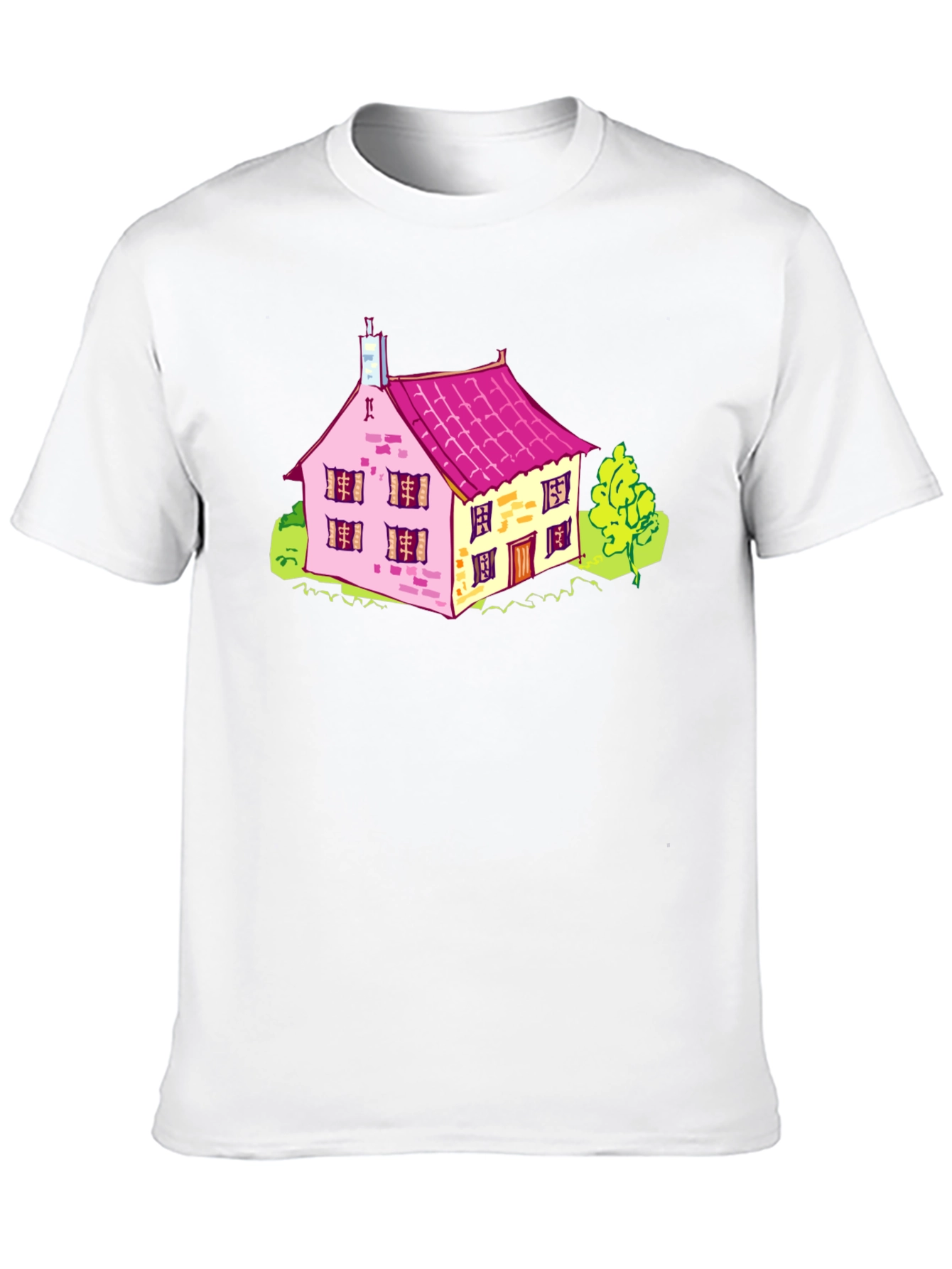 Black Cartoon House Graphic Tee - Fun & Unique view 10