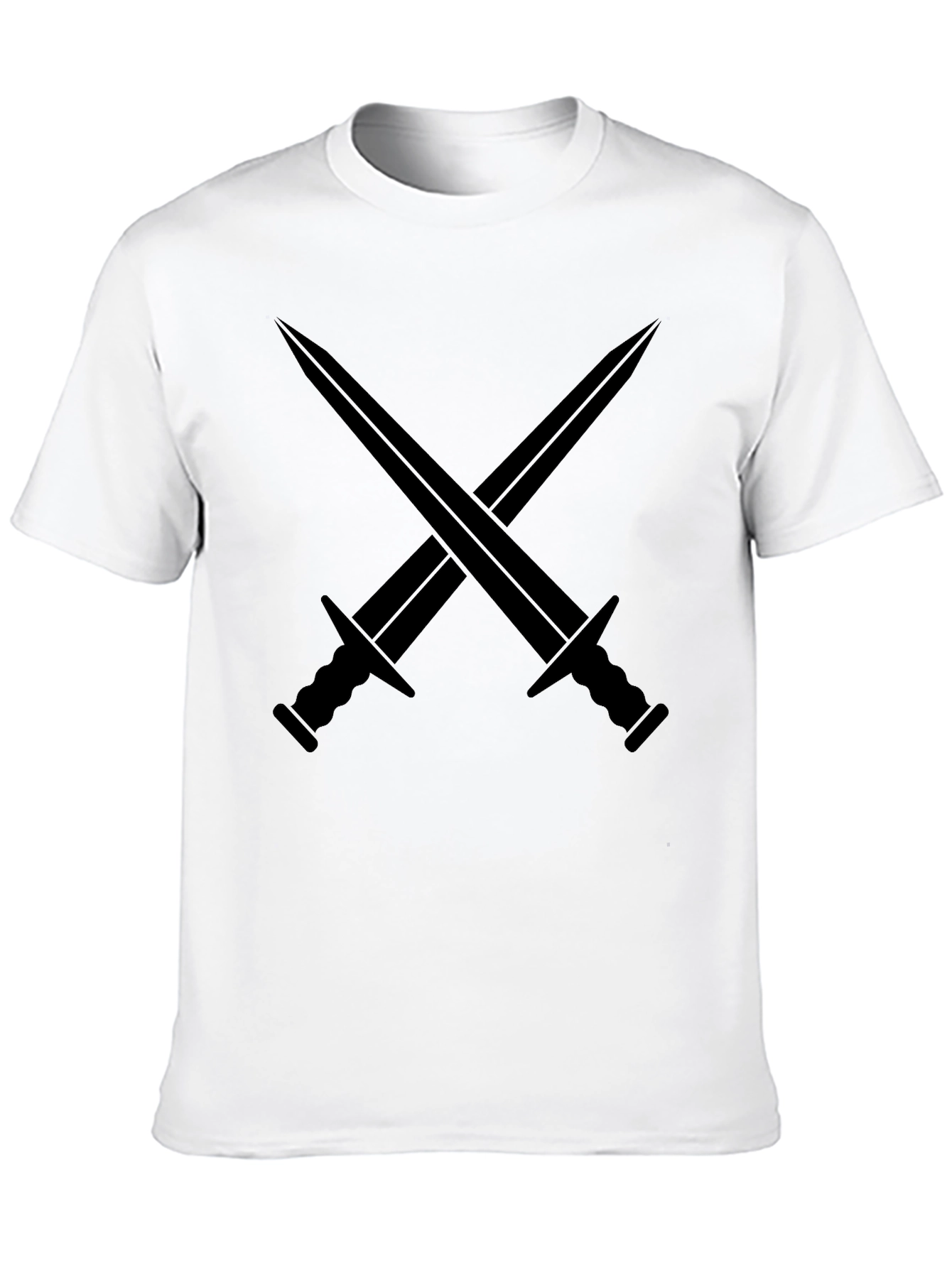 Black Crossed Swords Graphic Tee - Black Cotton Shirt view 10