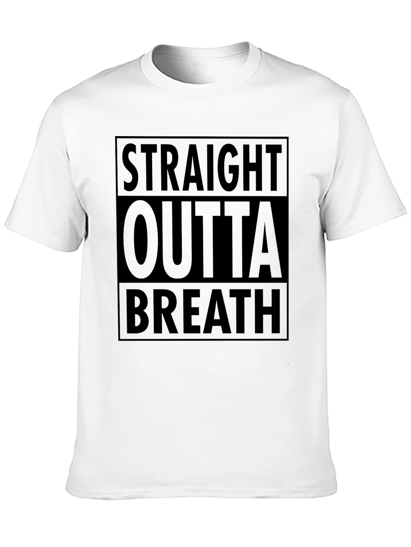 Black Straight Outta Breath Black Graphic T-Shirt view 10