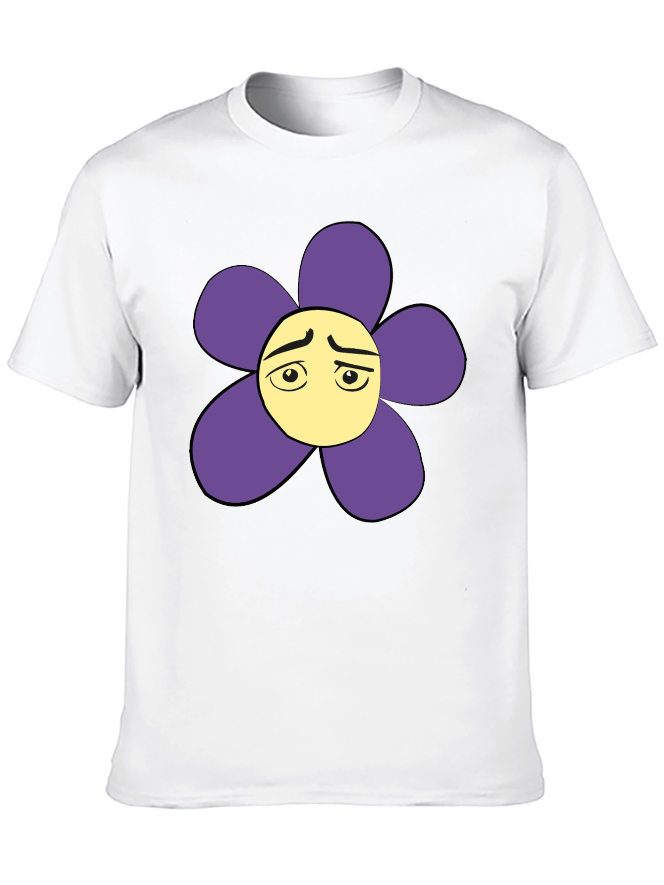 Black Sad Flower Graphic Black T-Shirt - Unisex Casual Tee view 10
