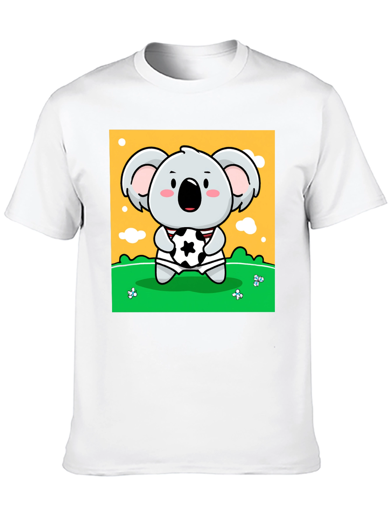 Black Cute Koala Soccer Fan Graphic Tee view 10