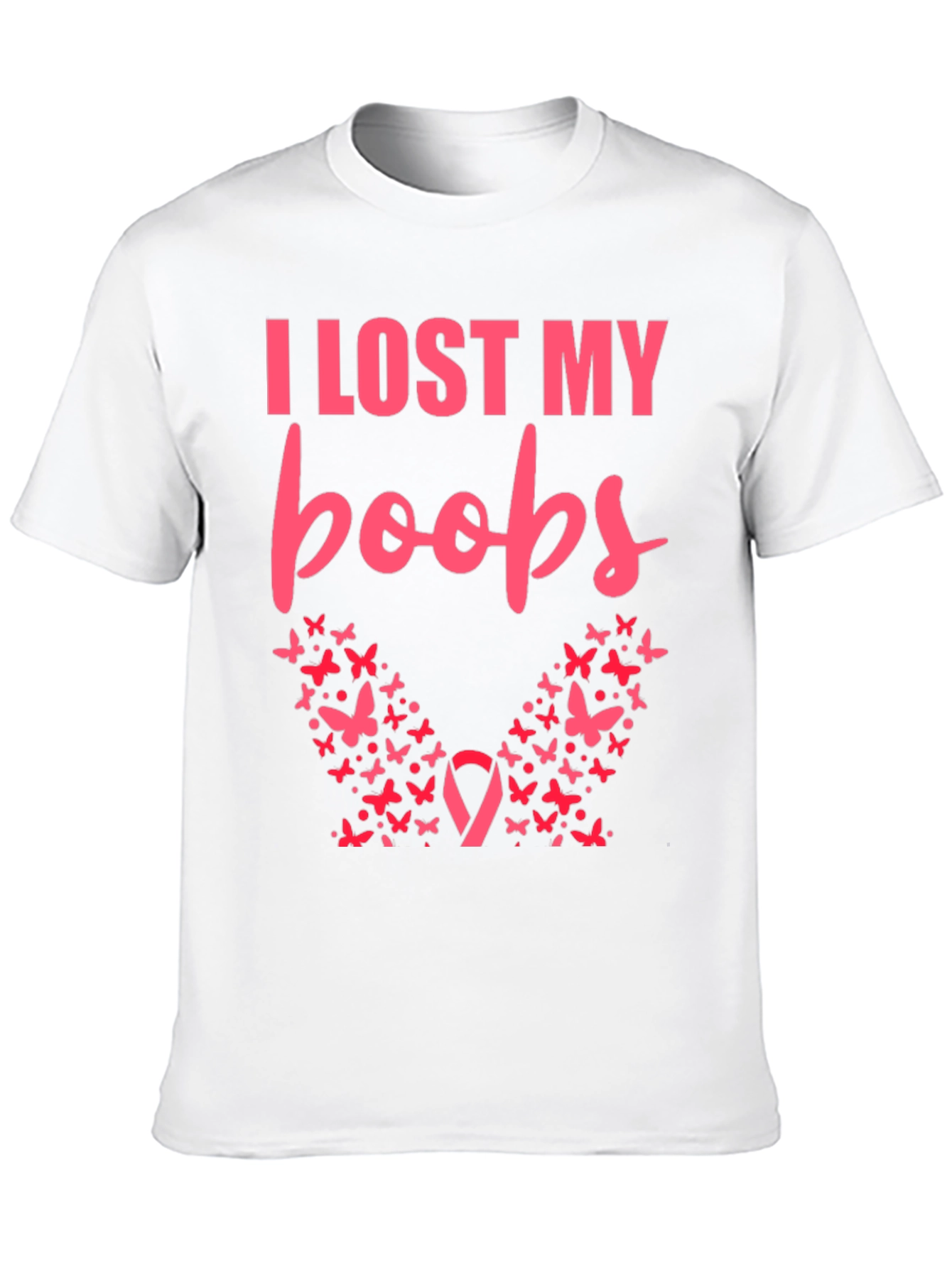 Black I Lost My Boobs Butterfly T-Shirt view 10