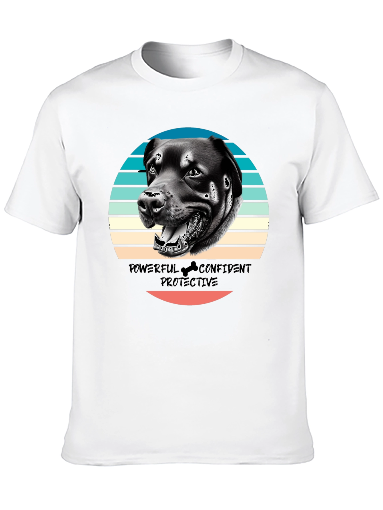 Black Dog Graphic Tee - Powerful Confident Protective Rottweiler T-Shirt view 10