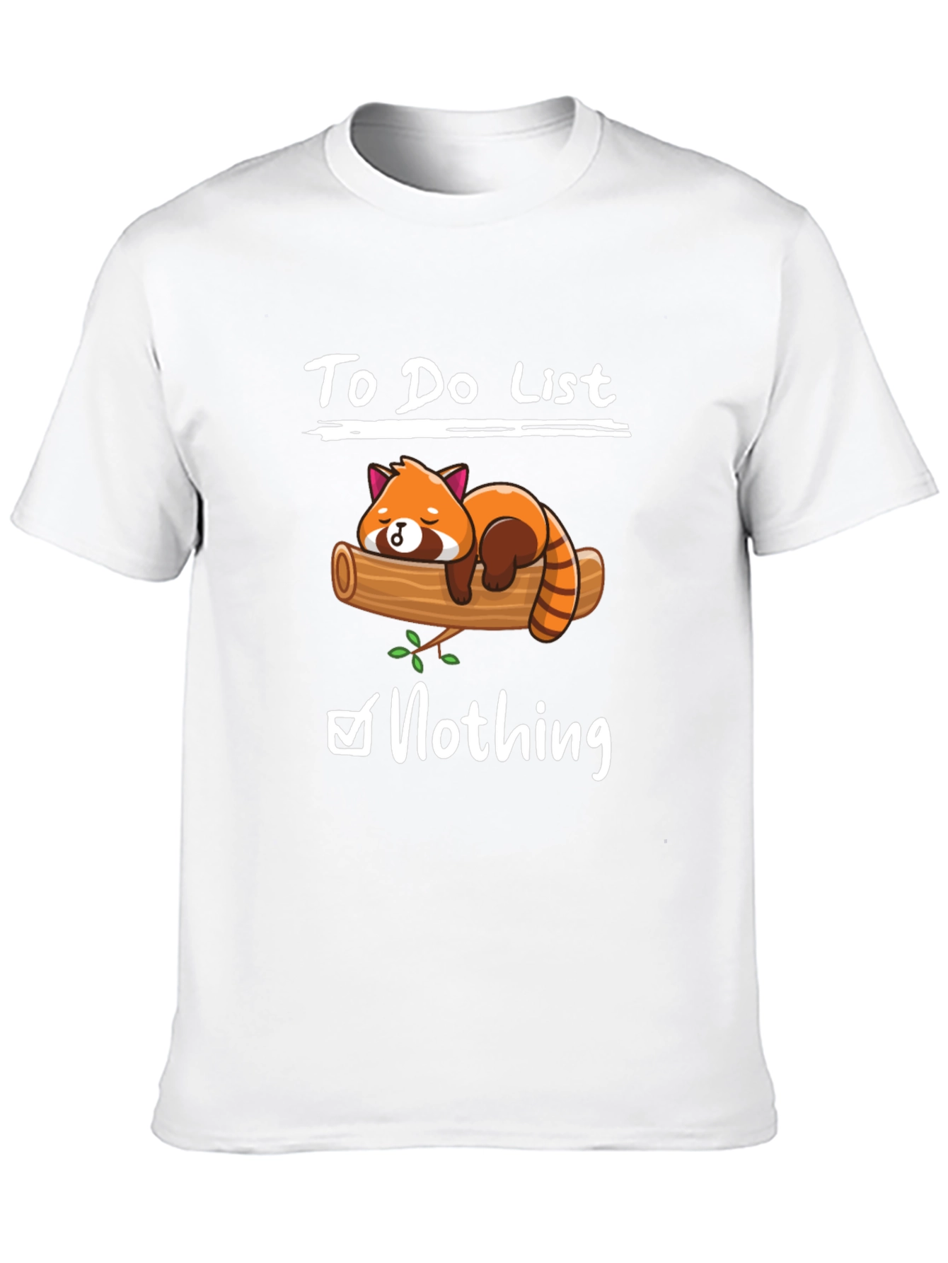 Black Lazy Red Panda To-Do List Graphic T-Shirt view 10
