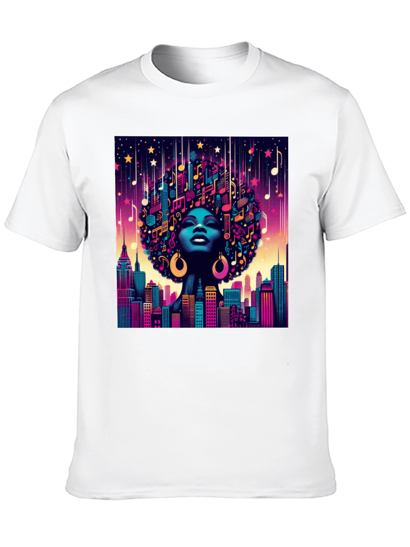 Black Musical Cityscape Graphic Tee - Afro Art view 10