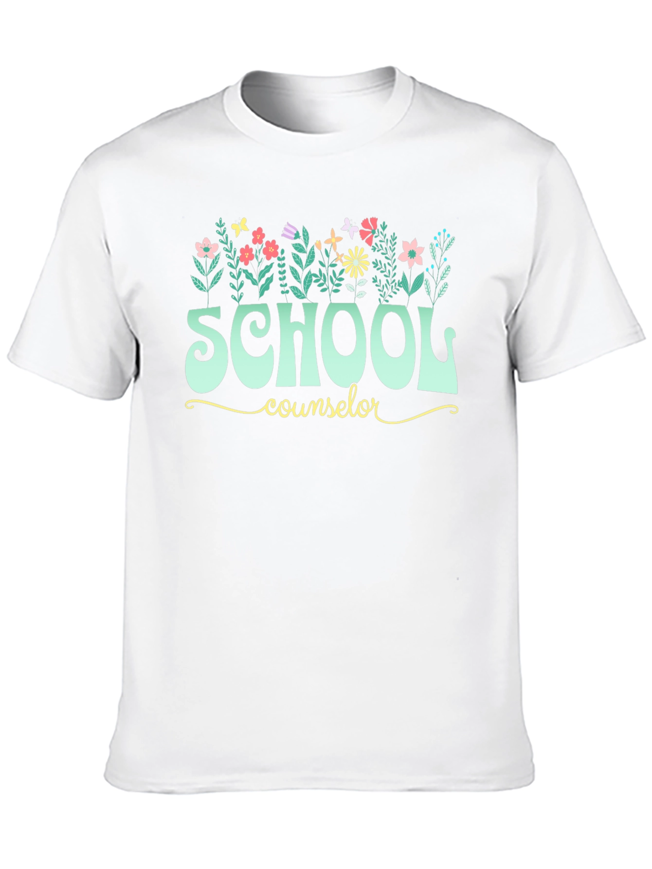 Black School Counselor Floral T-Shirt view 10