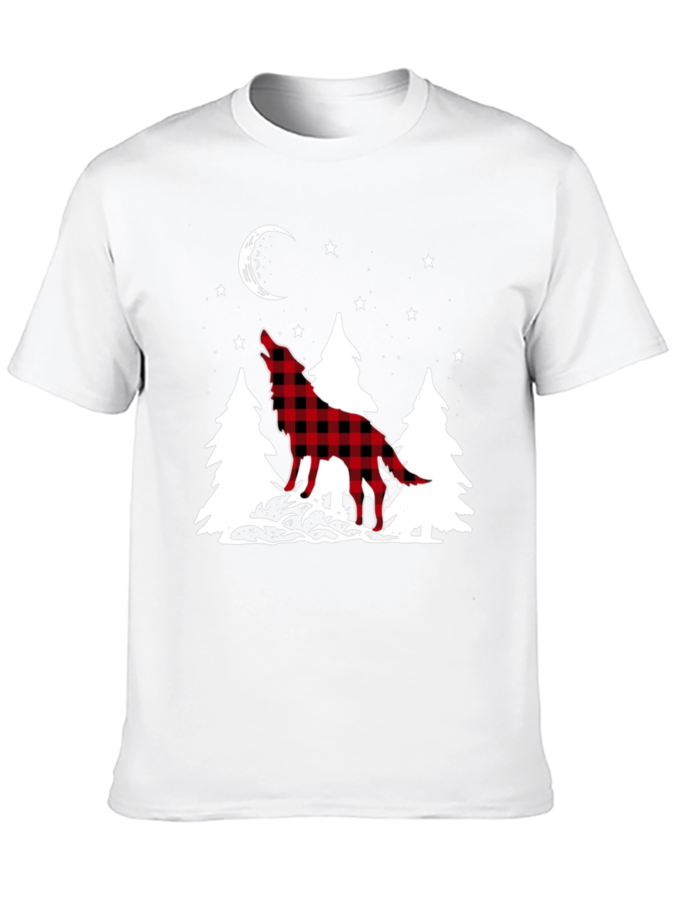 Black Buffalo Plaid Wolf Graphic Tee view 10