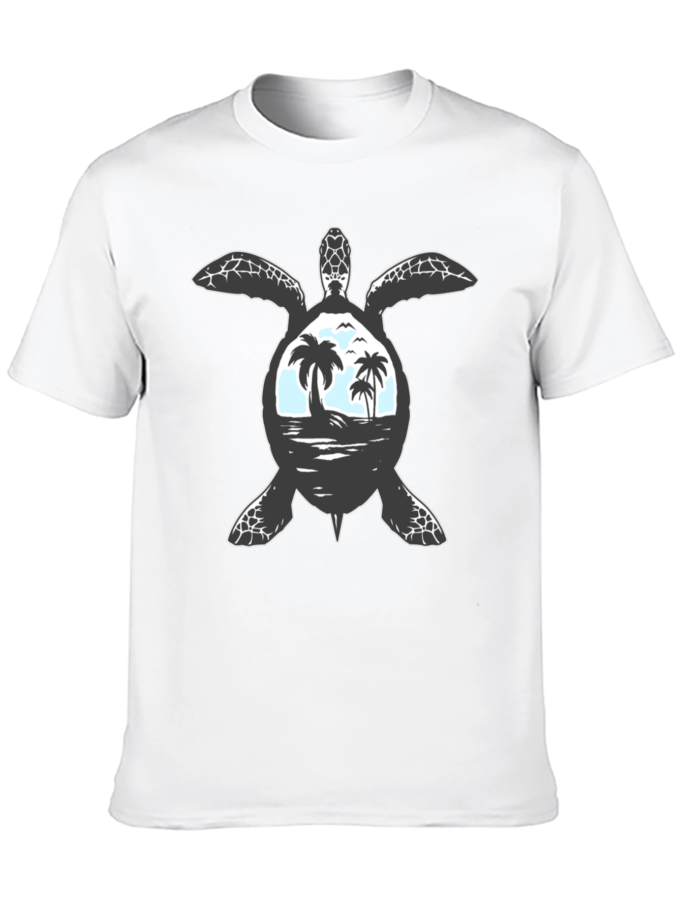 Black Sea Turtle Beach Scene T-Shirt view 10