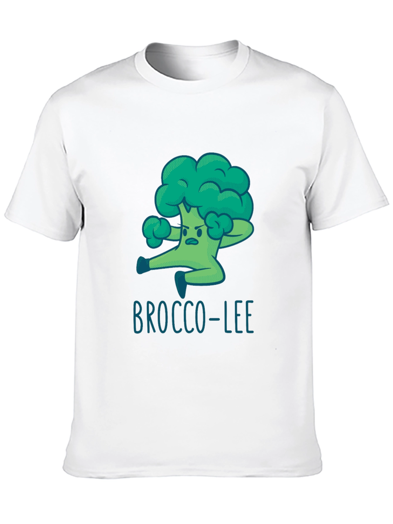 Black Brocco-Lee T-Shirt - Funny Cartoon Broccoli Martial Arts Tee view 10