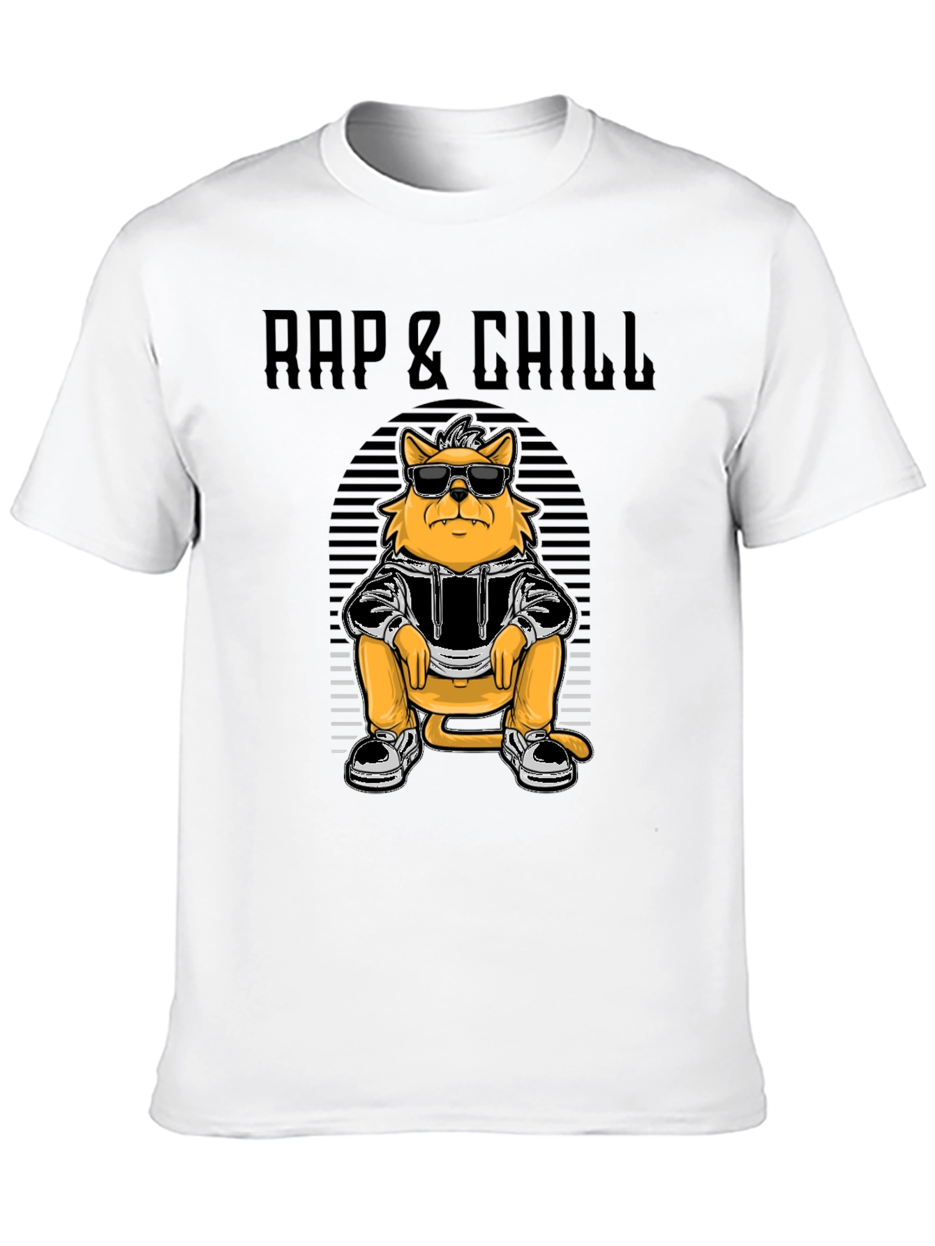 Rap & Chill Cat T-Shirt - Cool Graphic Tee - 10