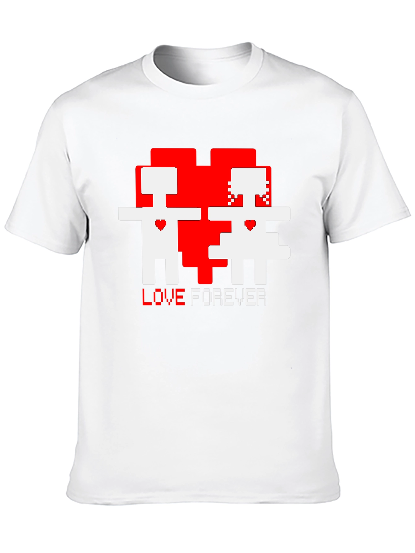 Black Pixel Love Forever Black T-Shirt view 10