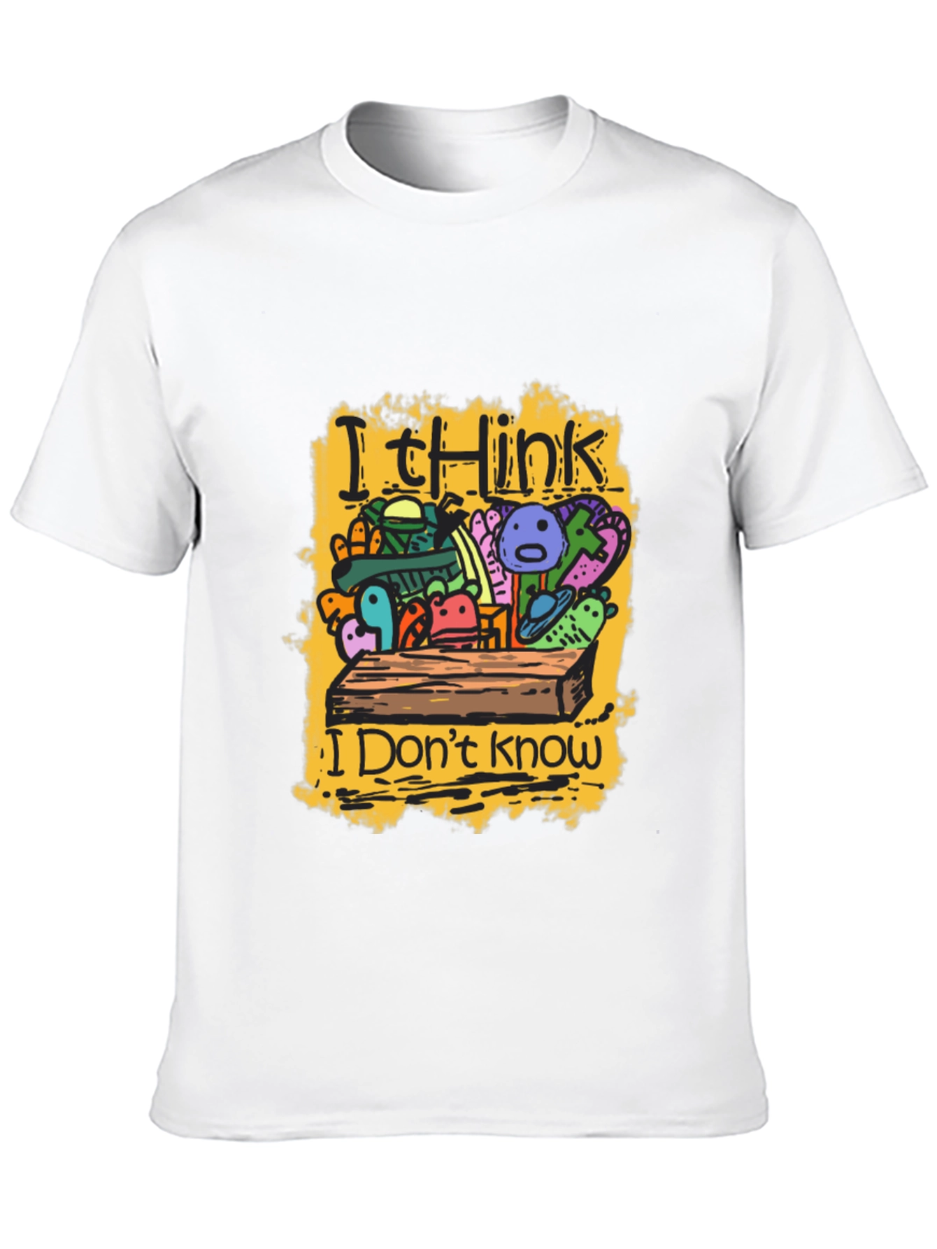 Black I Think I Don't Know Black Graphic Tee view 10