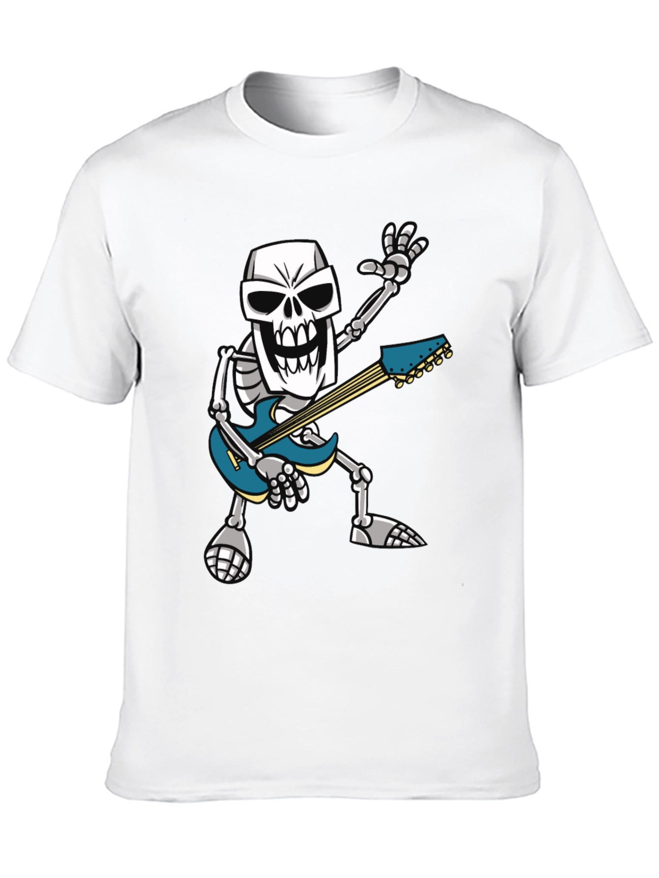 Black Skeleton Guitarist Graphic T-Shirt - Rock Out in Style! view 10