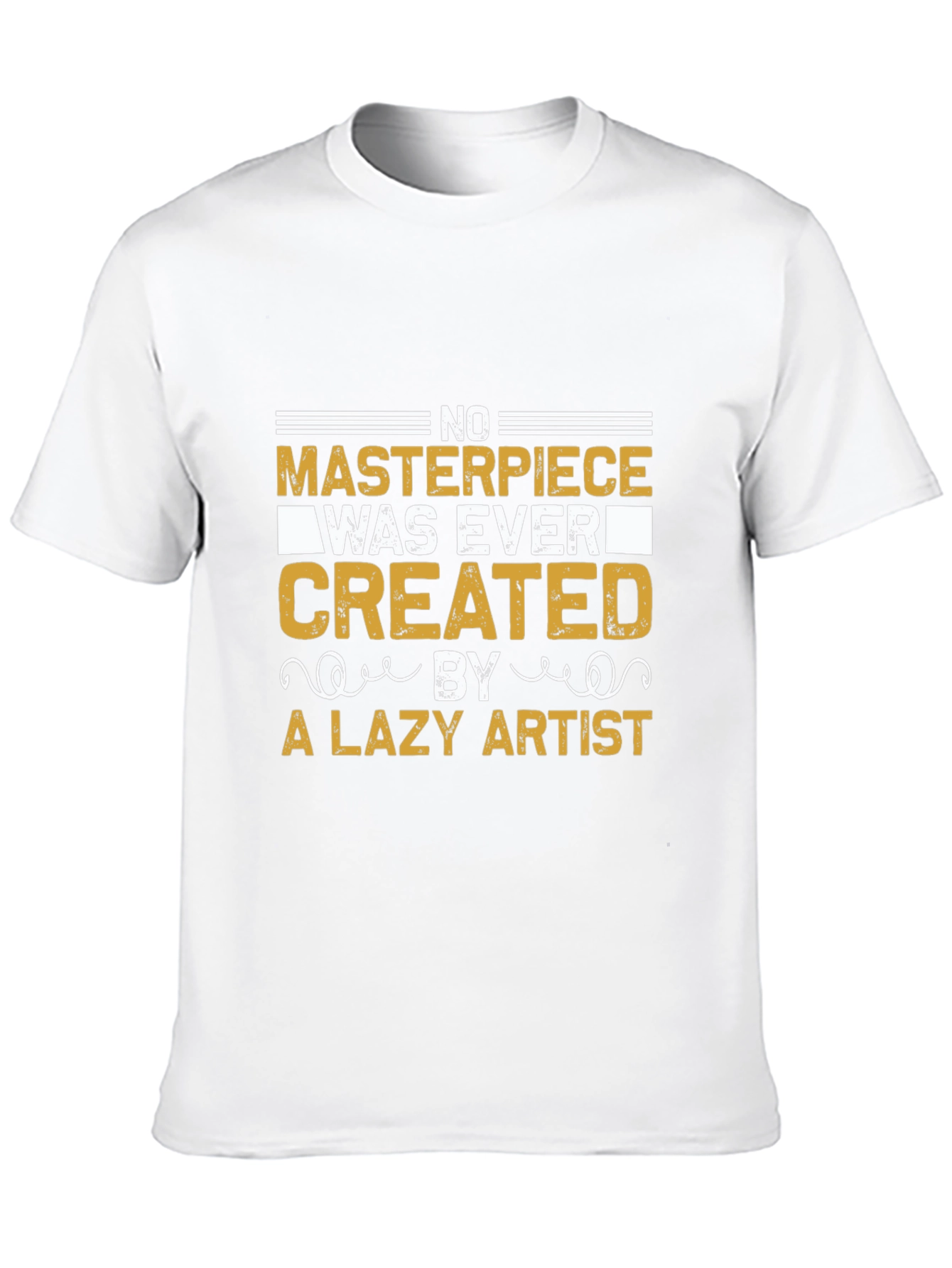 Black No Masterpiece Lazy Artist Graphic T-Shirt view 10