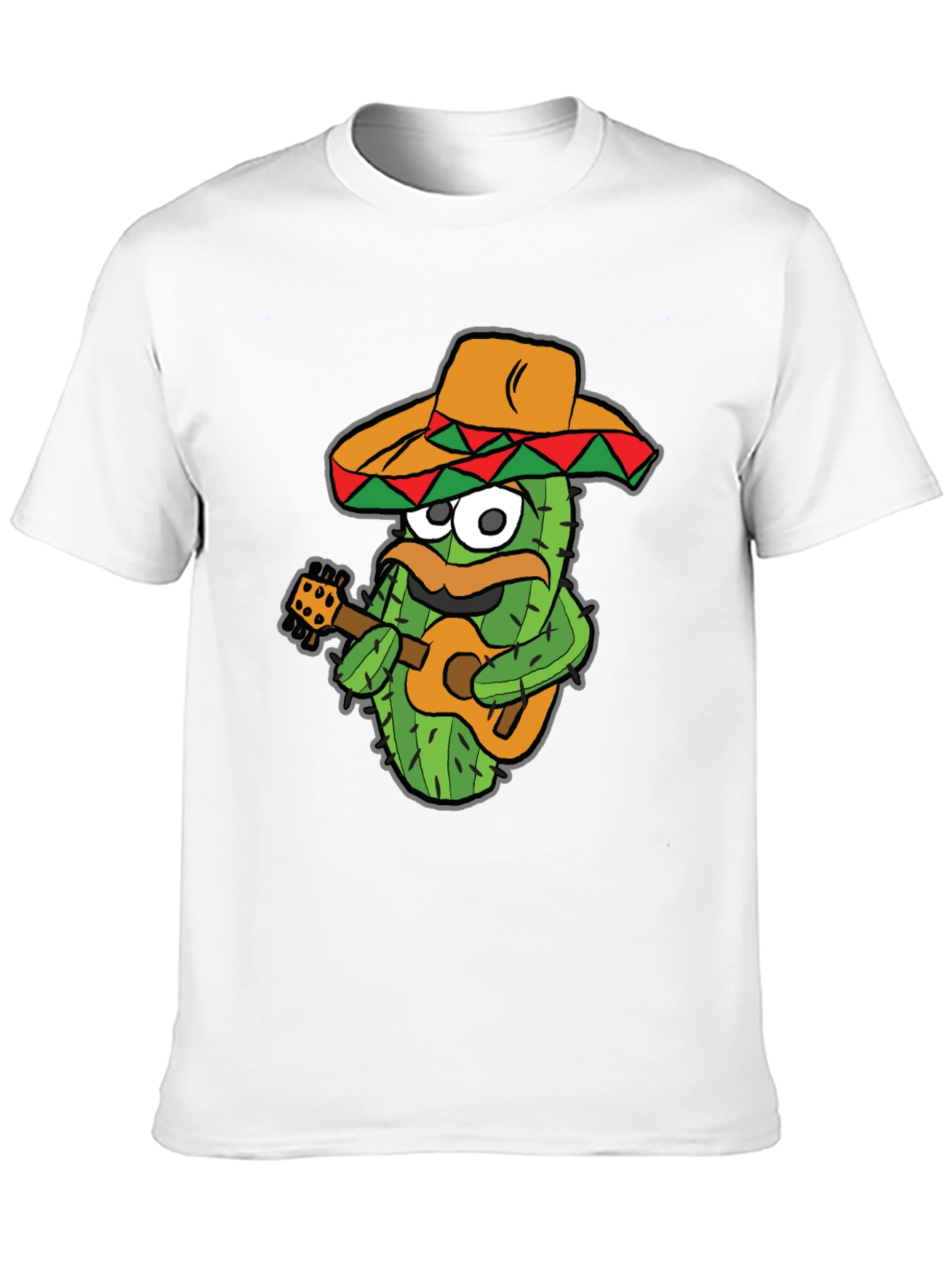 Black Cactus Guitarist Graphic Tee - Black Cotton T-Shirt view 10