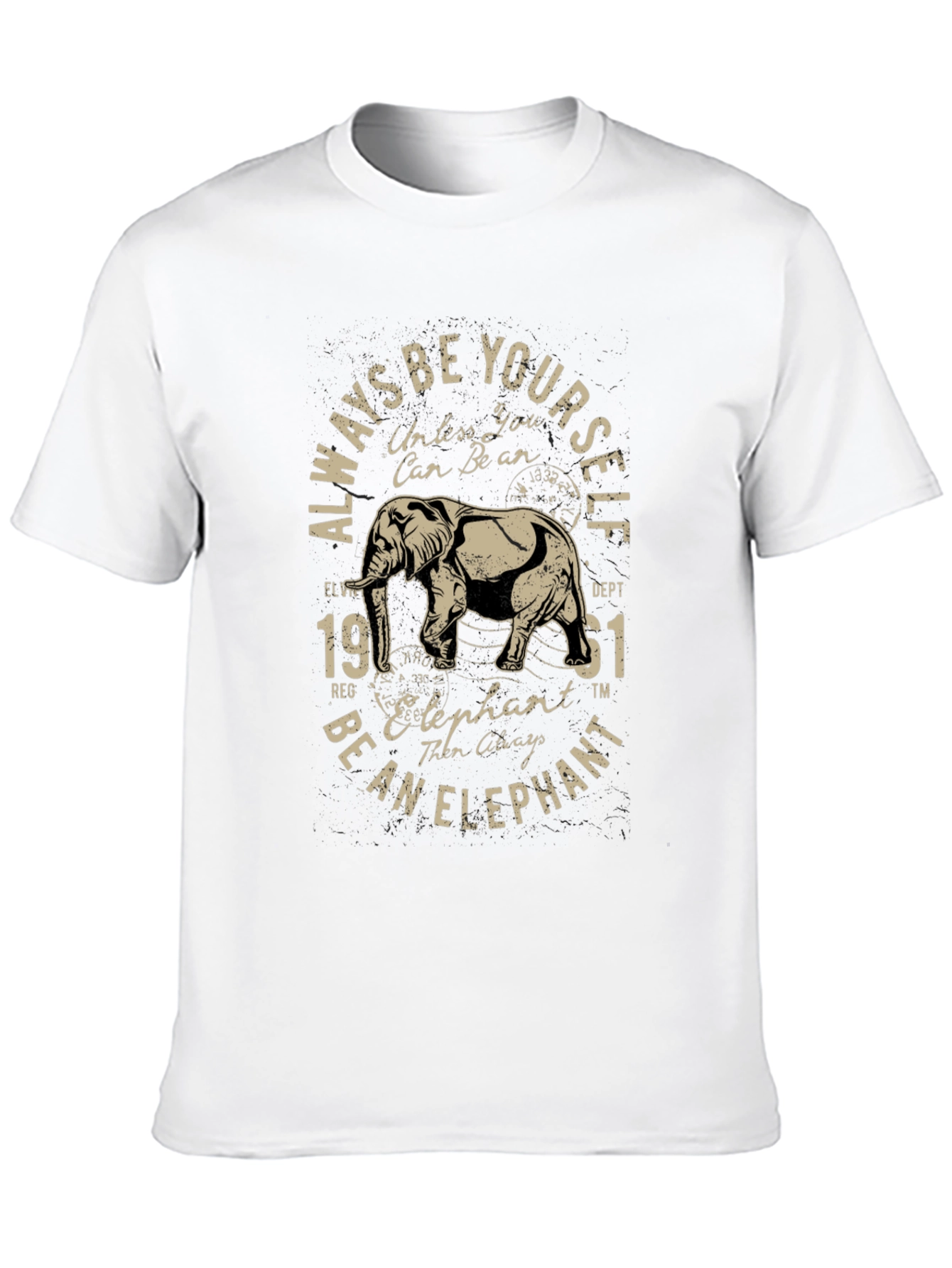 Black Always Be Yourself Elephant Graphic Tee view 10