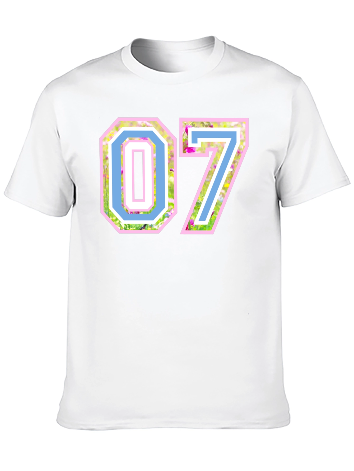 Black Floral Number 07 T-Shirt - Unique Design Tee view 10