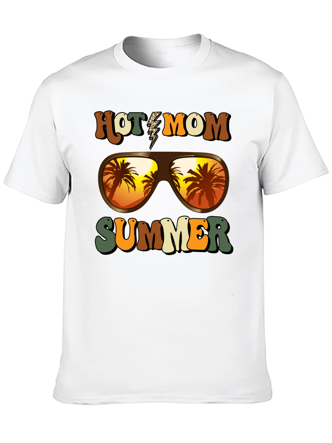 Black Hot Mom Summer T-Shirt - Tropical Vibes view 10