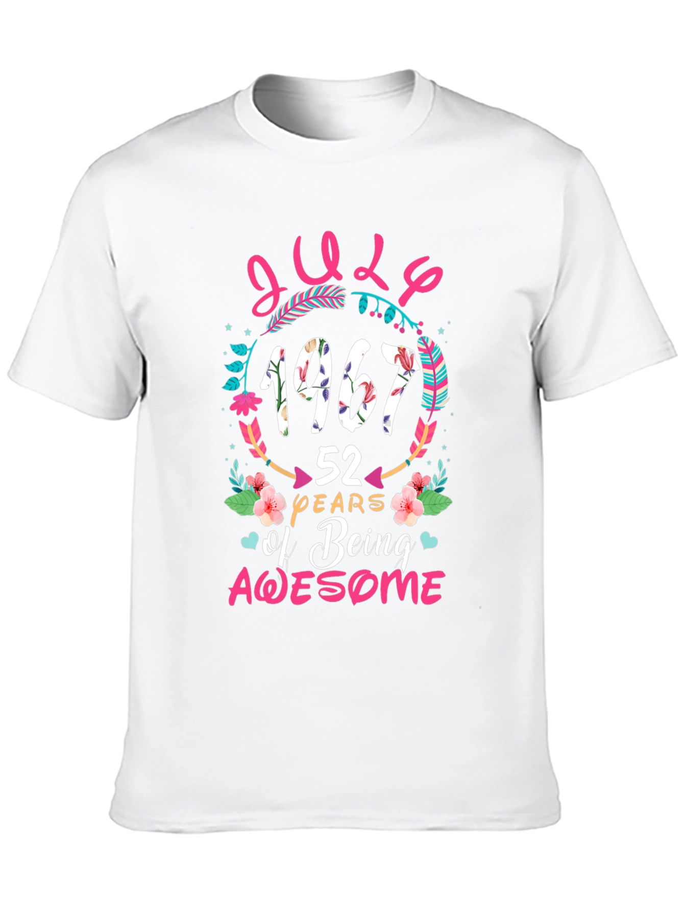 Black July 1967 Birthday T-Shirt - 52 Years of Being Awesome view 10