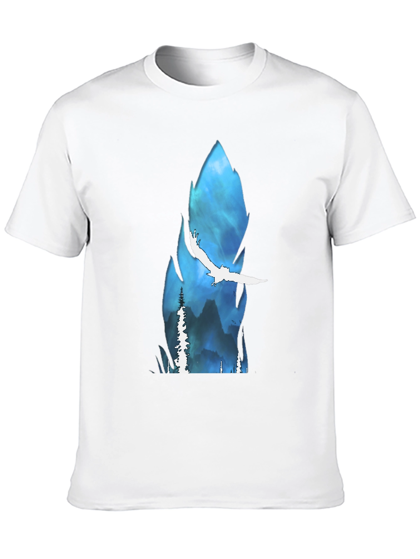 Black Nature Scene Graphic Tee - Black Cotton Blend Shirt view 10