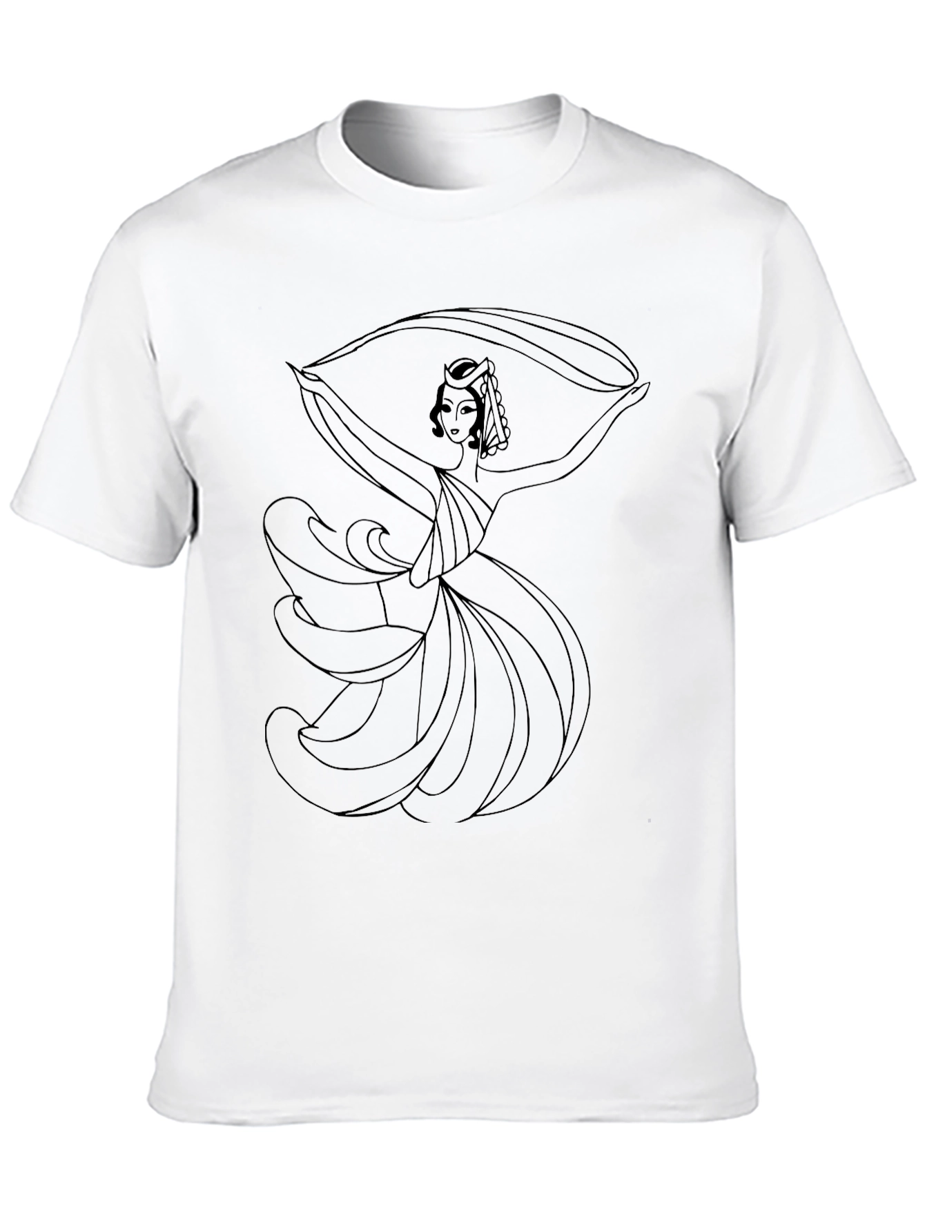 Black Elegant Woman Graphic Tee - Classic Design view 10