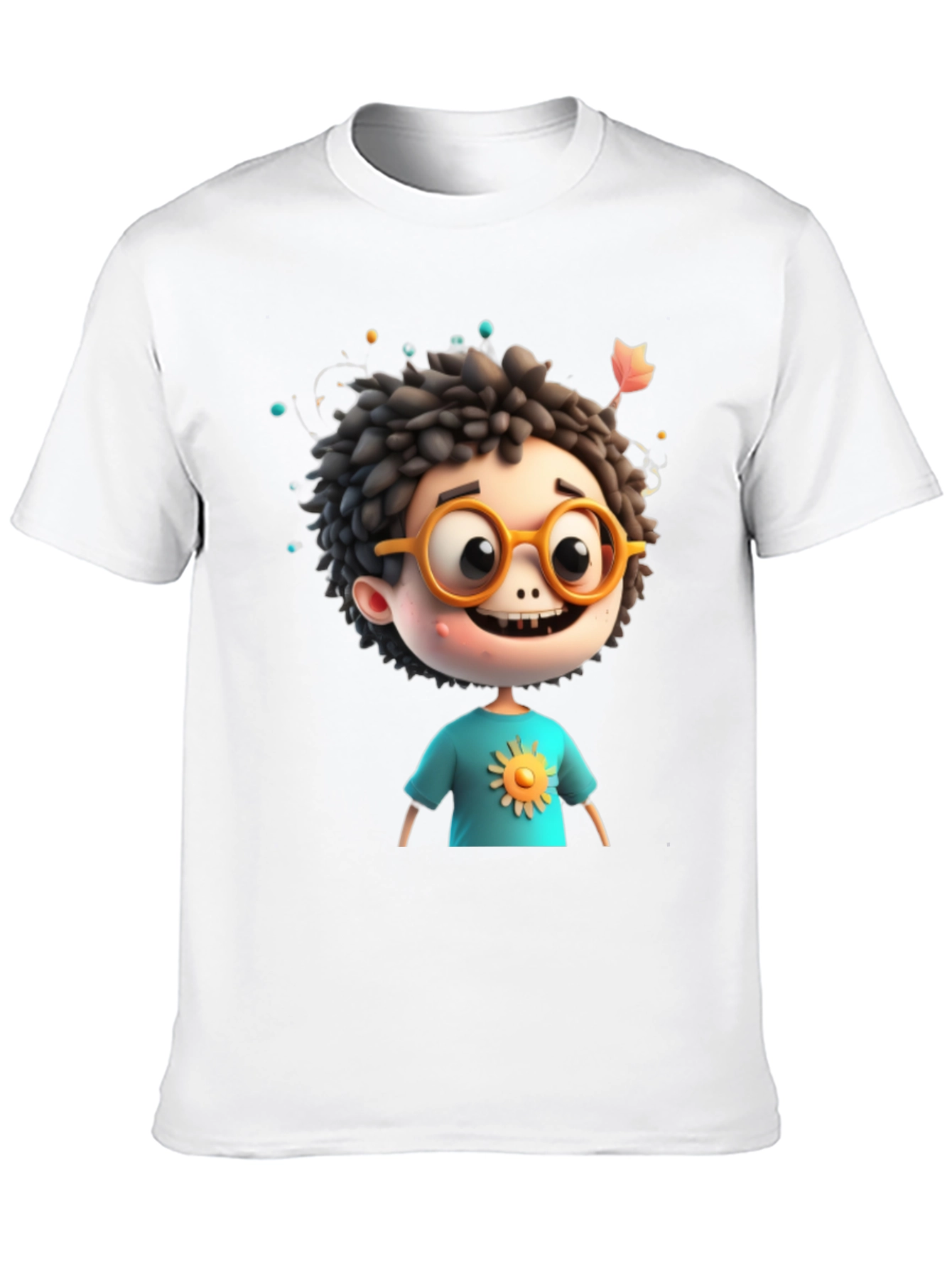 Black Cartoon Boy Graphic Tee - Whimsical Character Design view 10