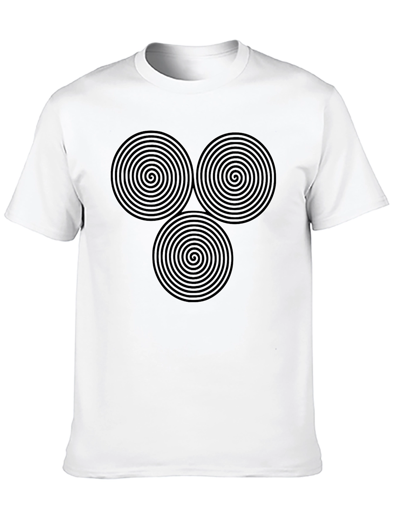 Black Black T-Shirt with Triple Spiral Design view 10