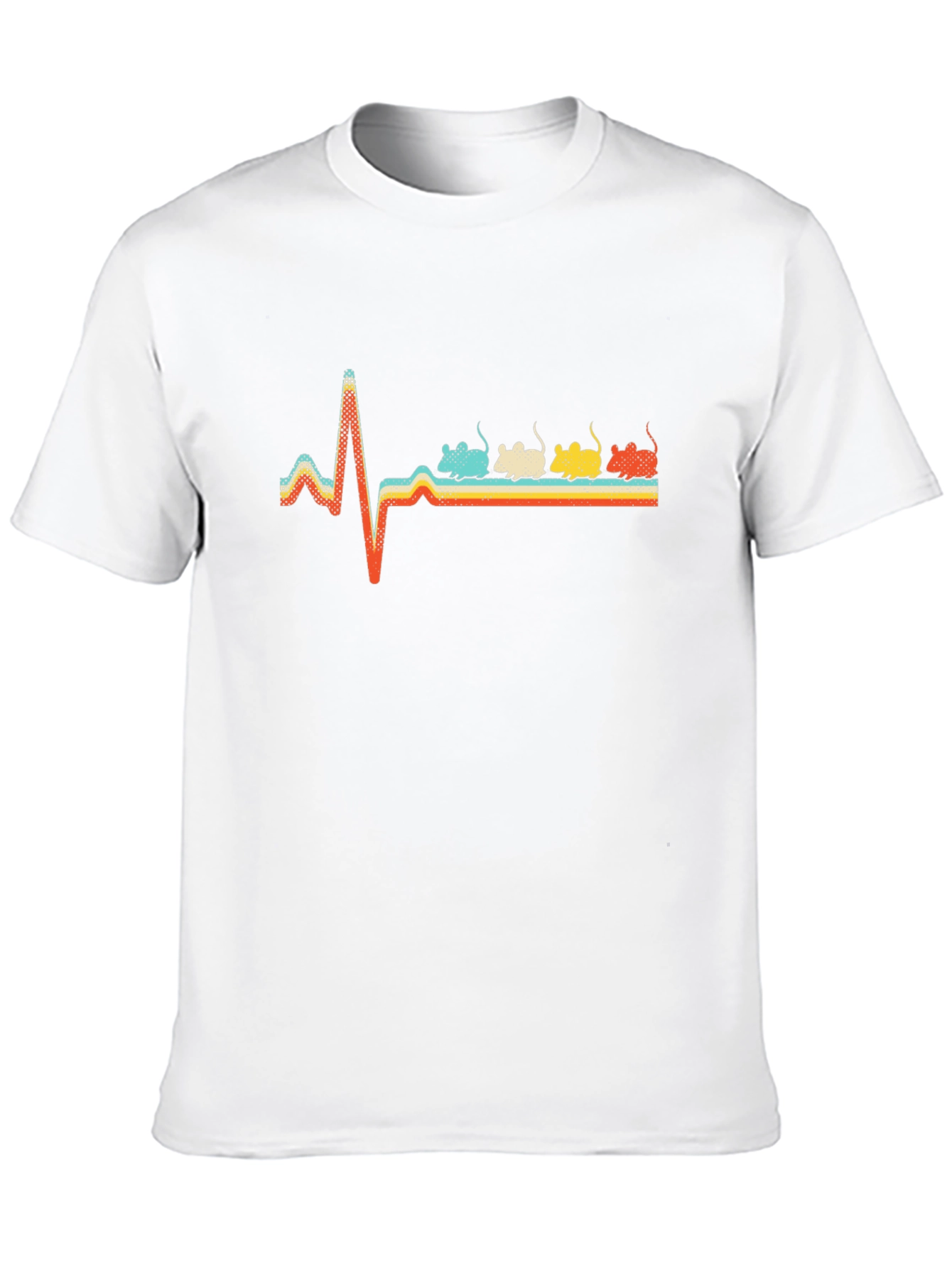 Black Retro Mouse Heartbeat T-Shirt view 10