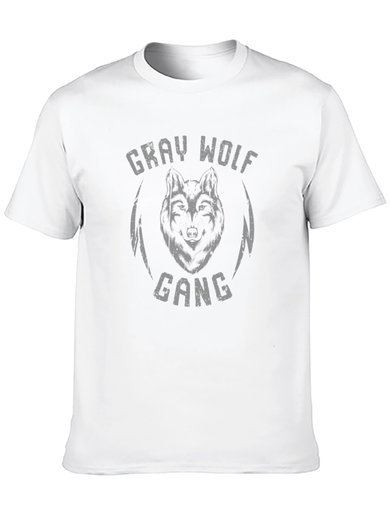 Black Gray Wolf Gang Graphic Print Black T-Shirt view 10