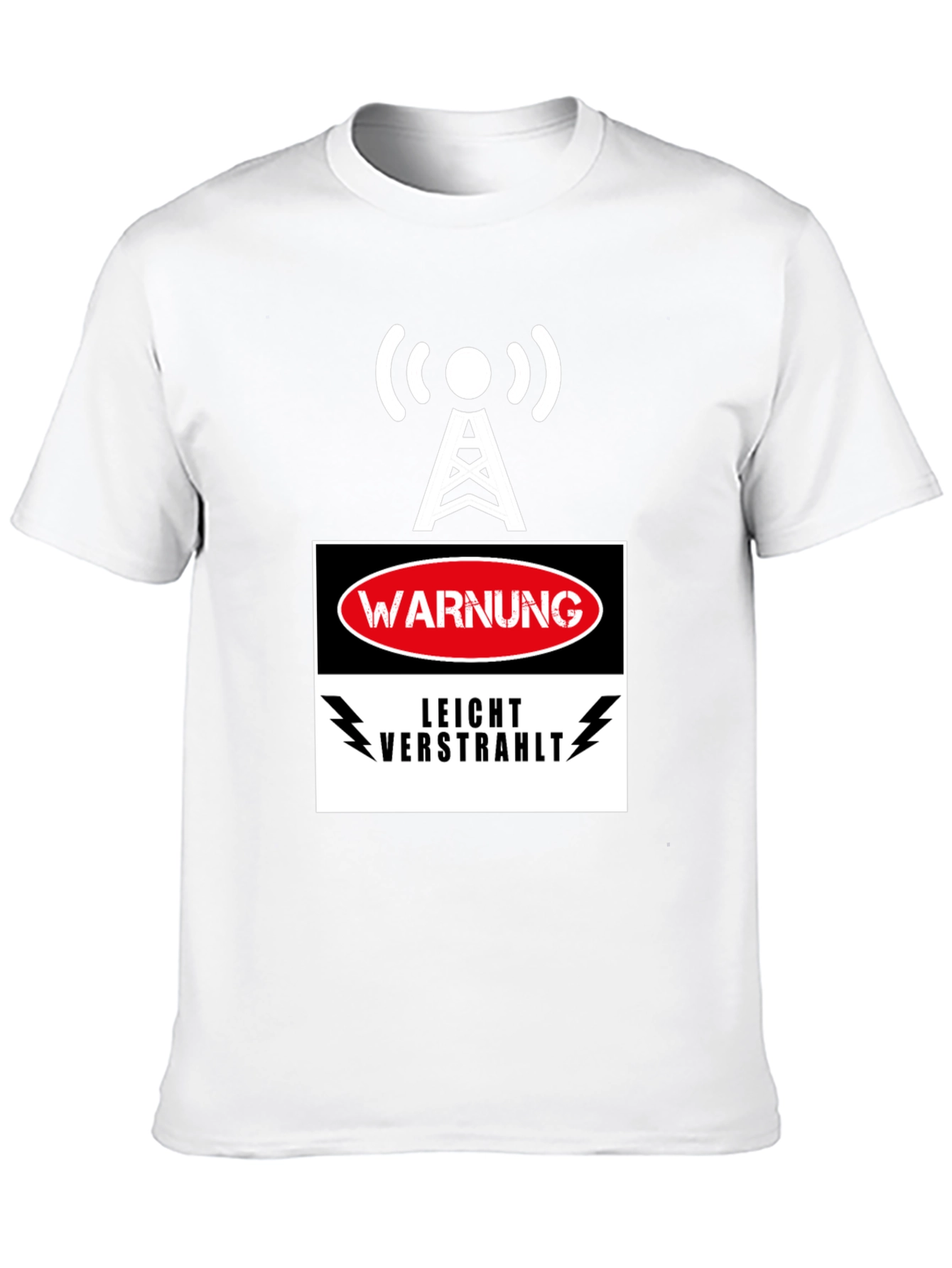 Black Warning Slightly Irradiated Men's Black T-Shirt view 10