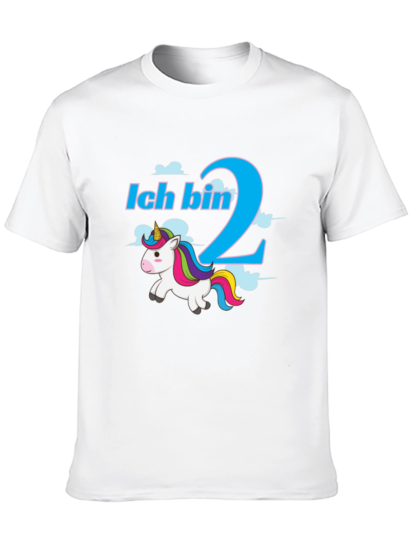 Black Ich Bin 2 Unicorn T-Shirt - Birthday Gift view 10