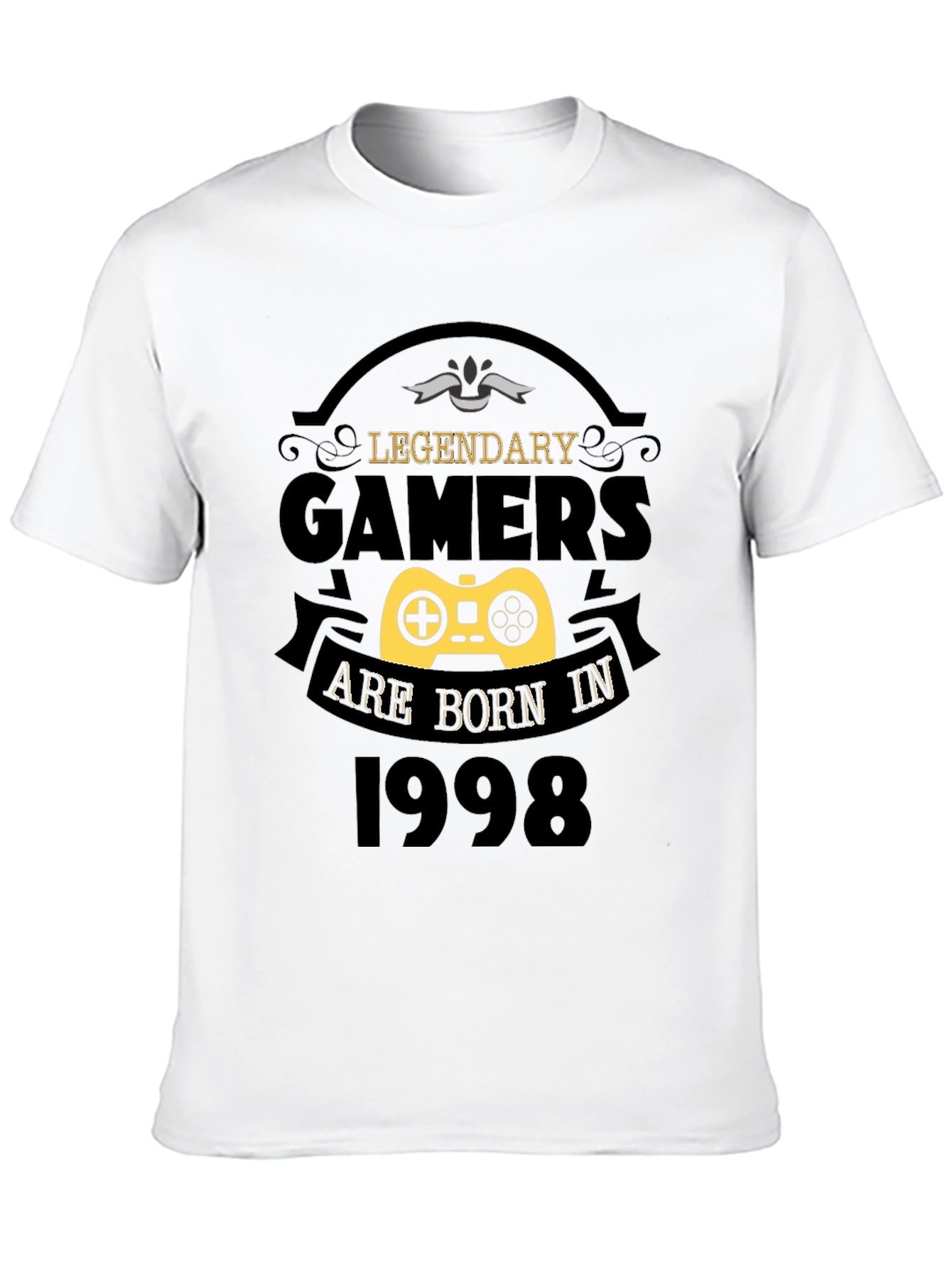 Black Legendary Gamers Born in 1998 Black T-Shirt view 10