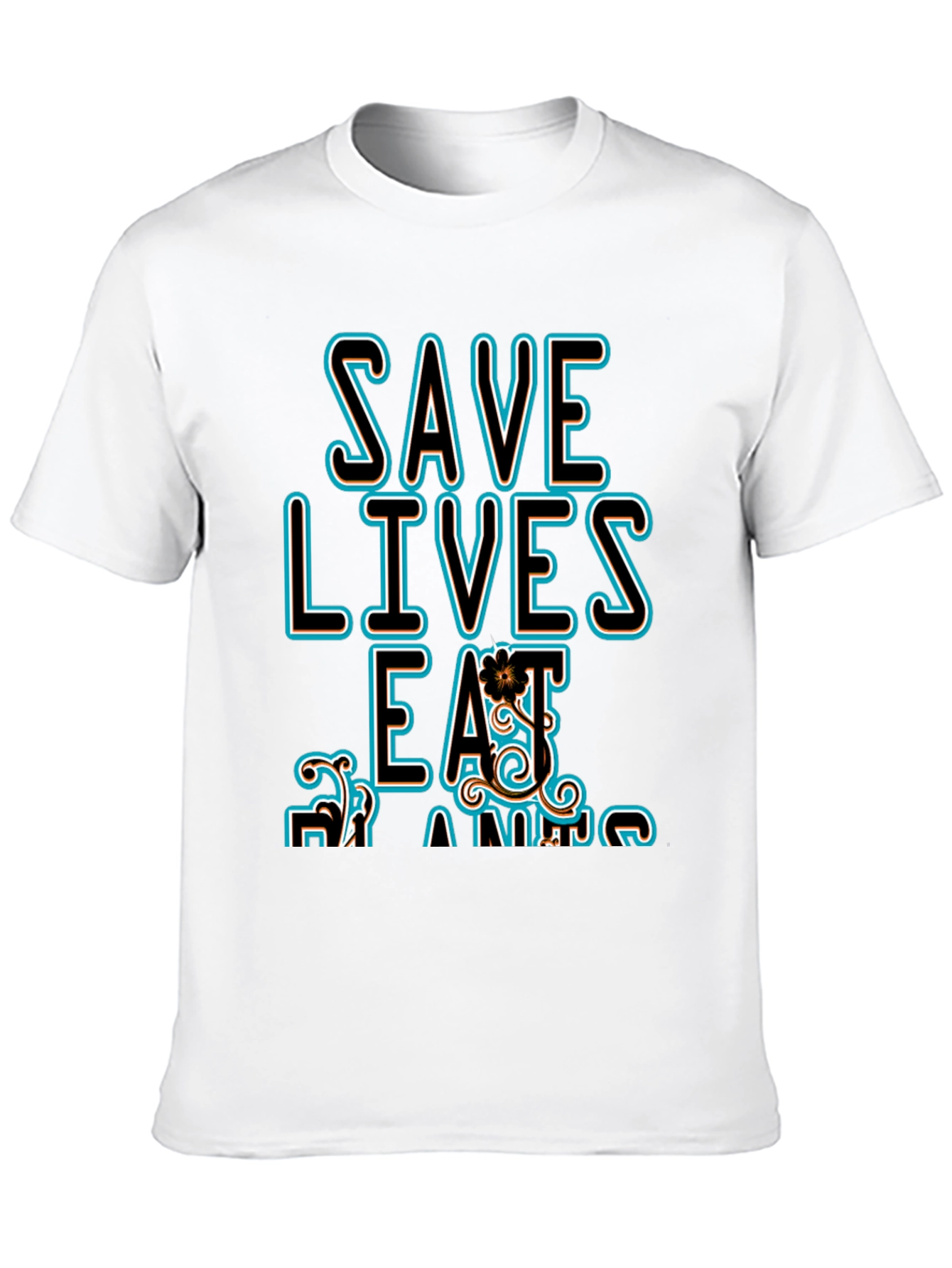 Black Save Lives Eat Plants Graphic Tee - Black view 10
