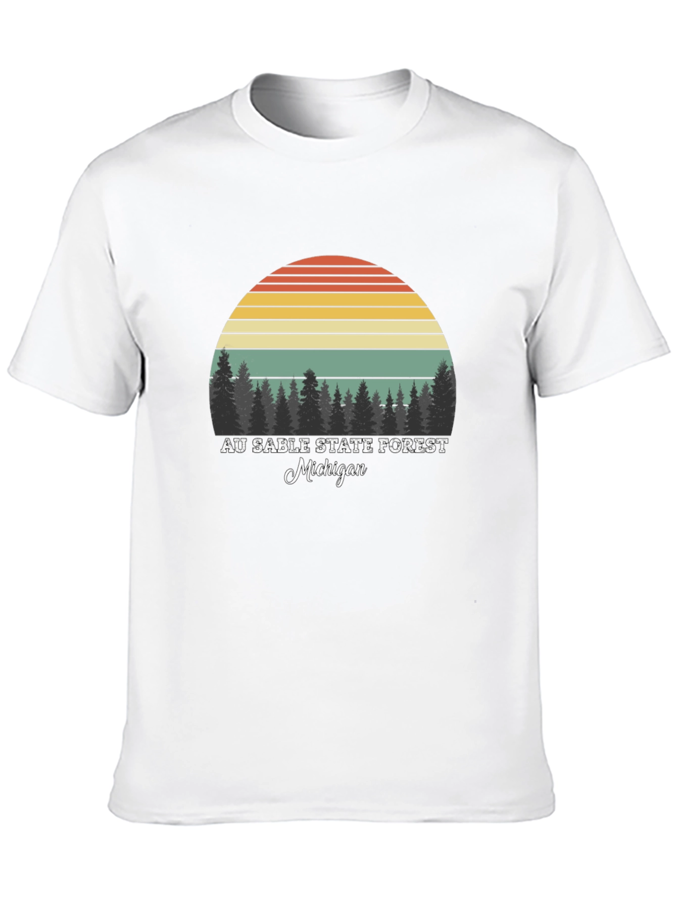 Black Au Sable State Forest Michigan T-Shirt view 10