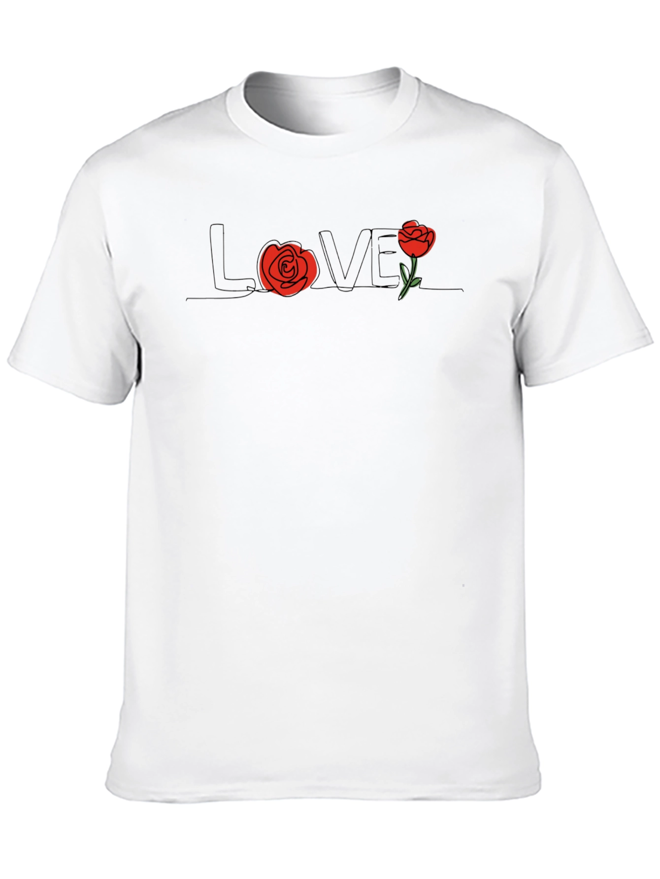 Black Love Rose Graphic Tee - Men's Black T-Shirt view 10